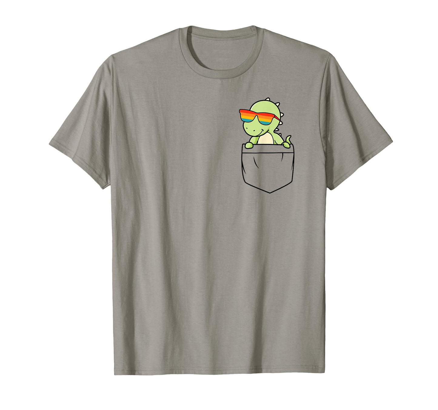 Dinosaur Pocket Funny Dino Rainbow T-Shirt - Minimalist Print Men Women - T-Shirt, Sweatshirt, Hoodie