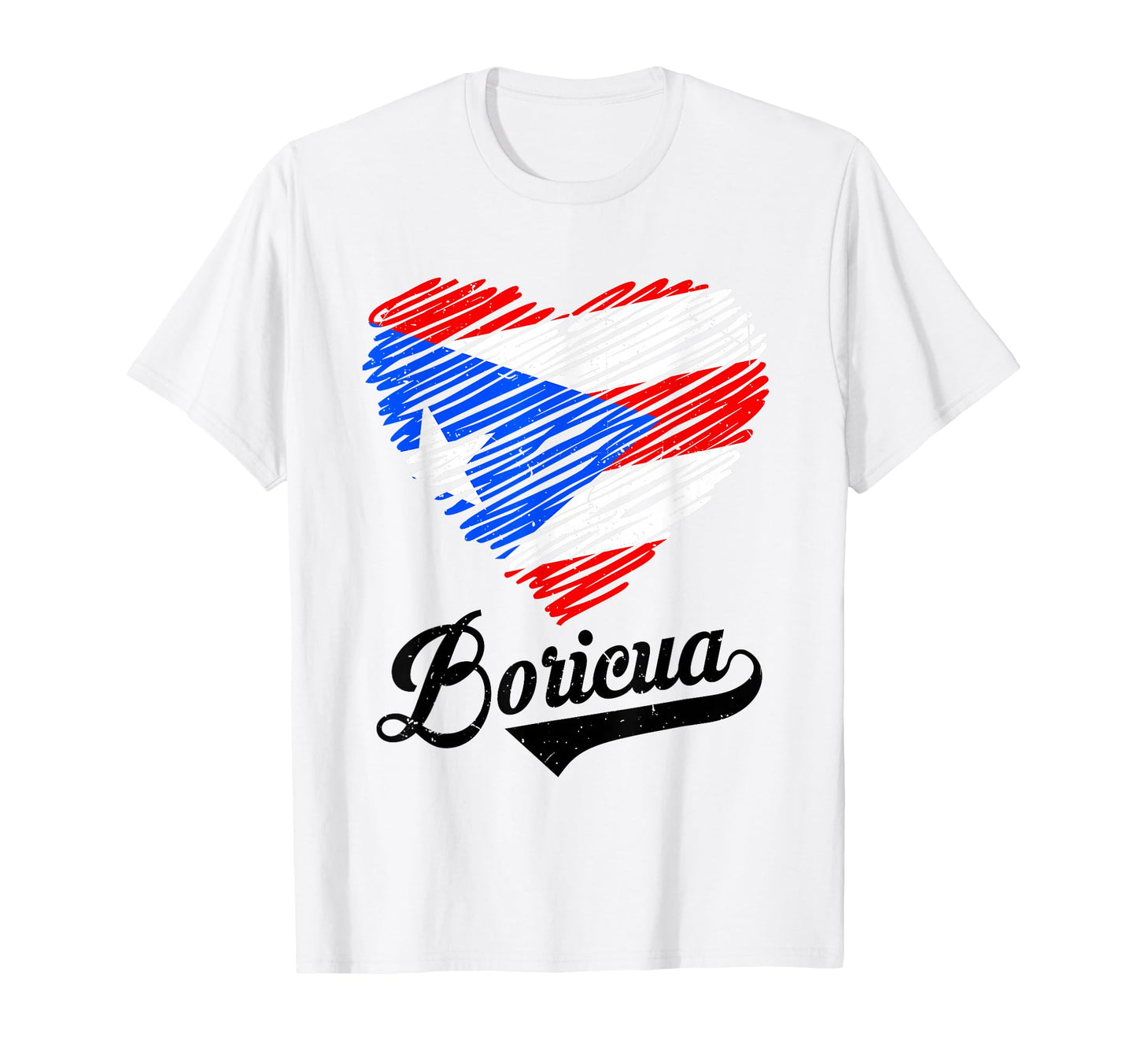 Puerto Rico Flag Heart Boricua Rican T-Shirt - Minimalist Print Men Women - T-Shirt, Sweatshirt, Hoodie