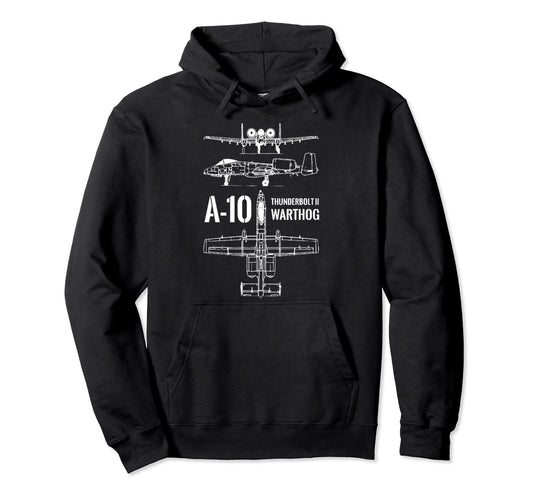 10 Blueprint Thunderbolt Ii Warthog Hoodie - Minimalist Print for Adults - T-Shirt, Sweatshirt, Hoodie