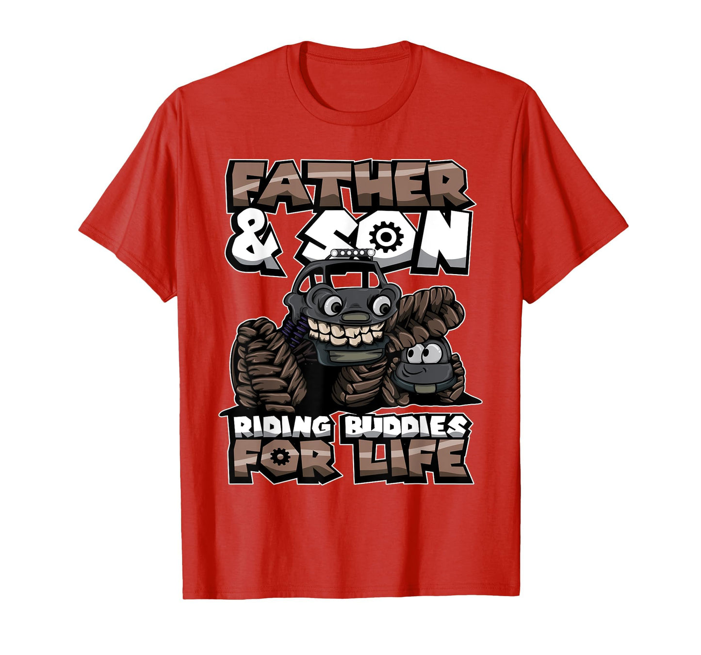 Father And Son Monster Truck Riding T-Shirt - Trendy Graphic Men Women - T-Shirt, Sweatshirt, Hoodie