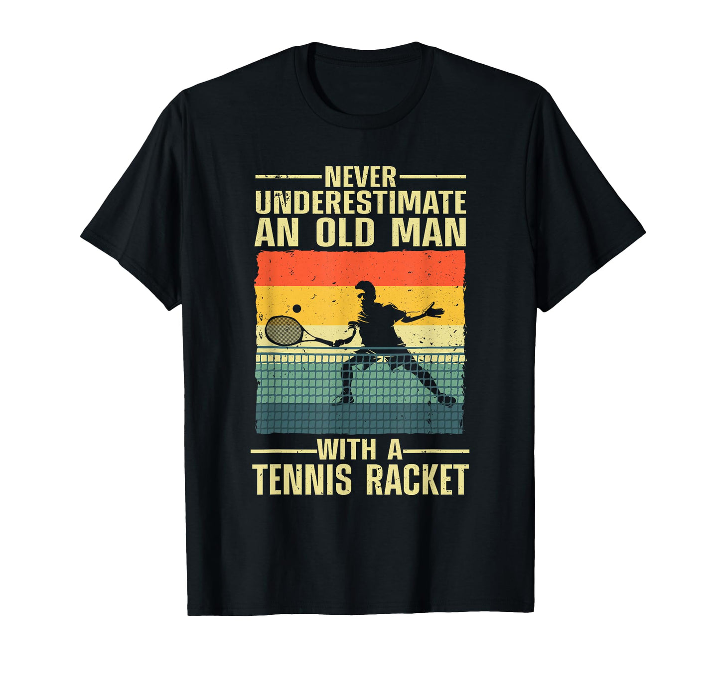 Tennis Art Grandpa Tennis Player Racket T-Shirt - Trendy Graphic Unisex - T-Shirt, Sweatshirt, Hoodie