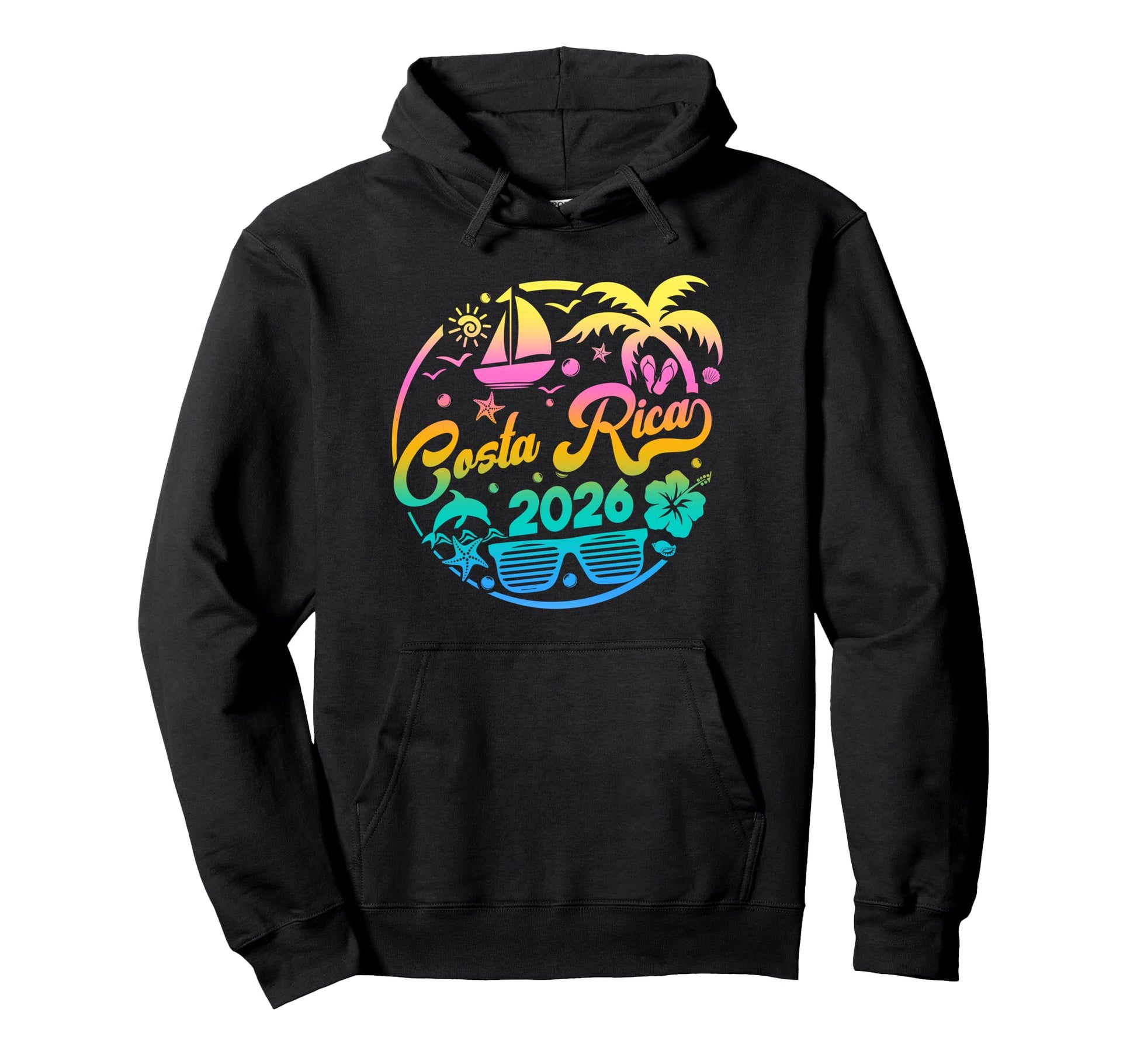 Costa Rica 2026 Family Vacation Beach Hoodie - Novelty Apparel for Adults - T-Shirt, Sweatshirt, Hoodie