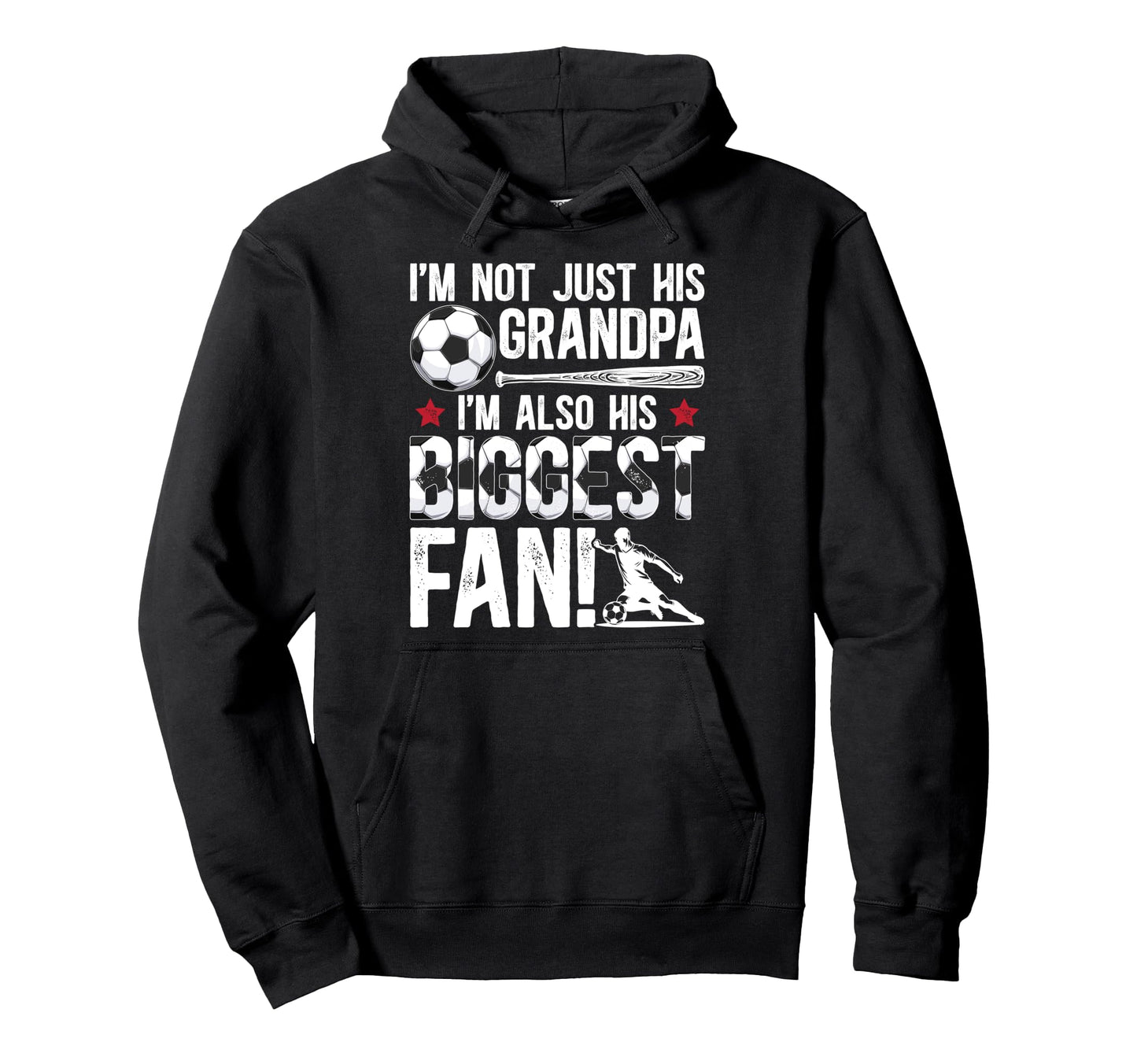 His Biggest Fan Soccer Grandpa Soccer Hoodie - Unique Graphic Unisex - T-Shirt, Sweatshirt, Hoodie