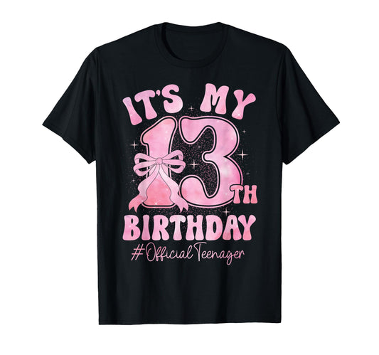 13 Year Old Coquette Bow Teenager 13Th T-Shirt - Custom Art Print Unisex - T-Shirt, Sweatshirt, Hoodie