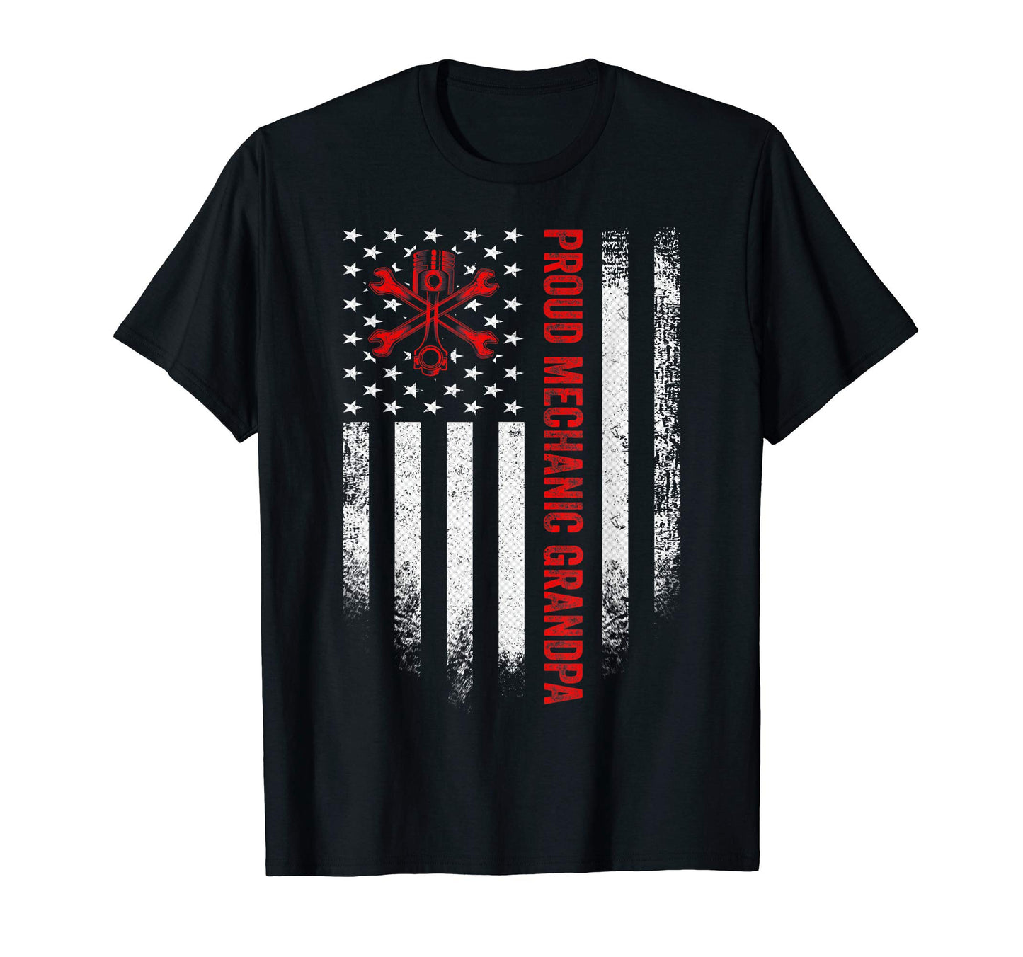 Usa American Flag Proud Mechanic T-Shirt - Casual Everyday Wear Men Women - T-Shirt, Sweatshirt, Hoodie