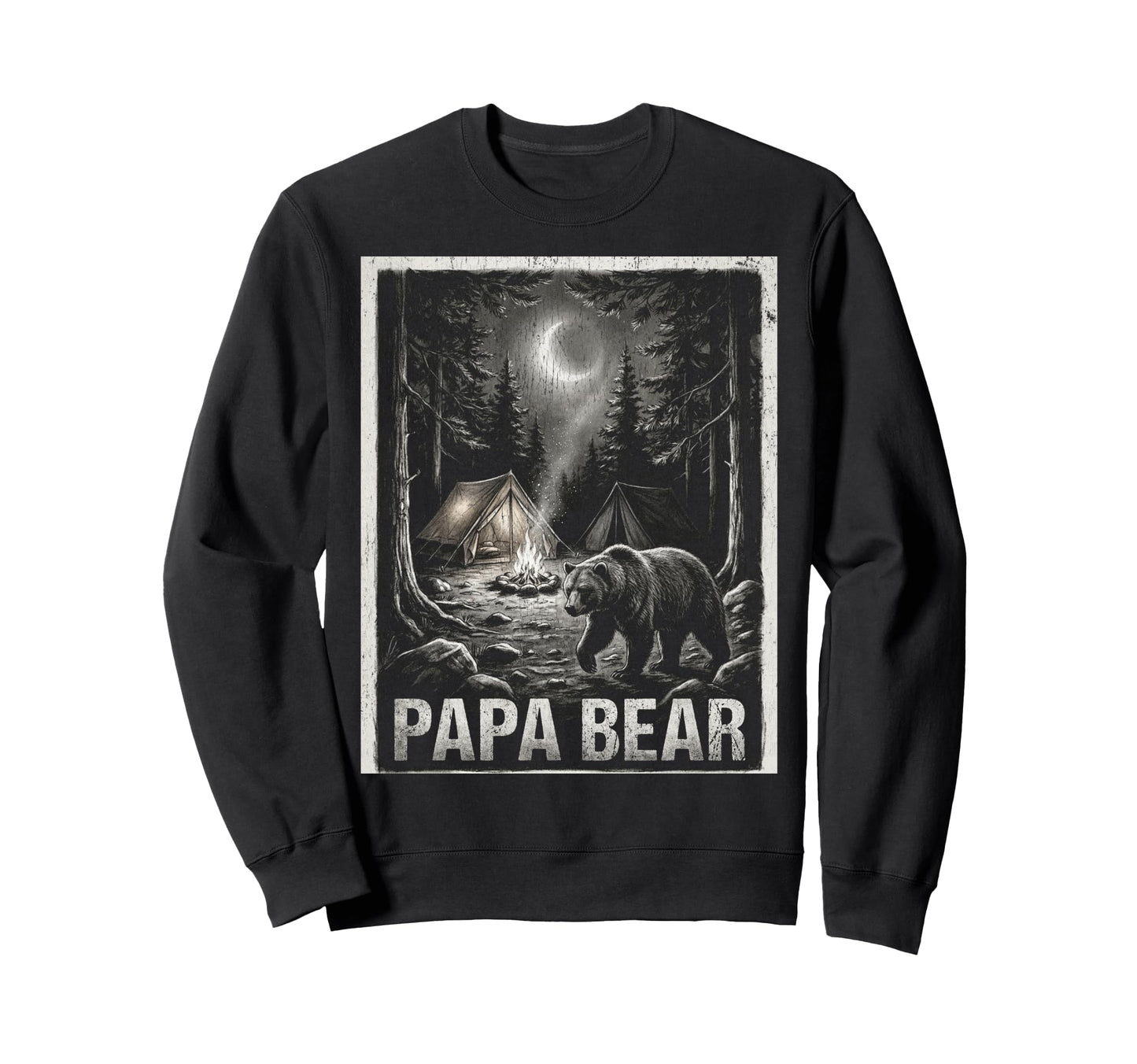 Papa Bear Family Matching Dad Sweatshirt - Aesthetic Graphic Unisex - T-Shirt, Sweatshirt, Hoodie