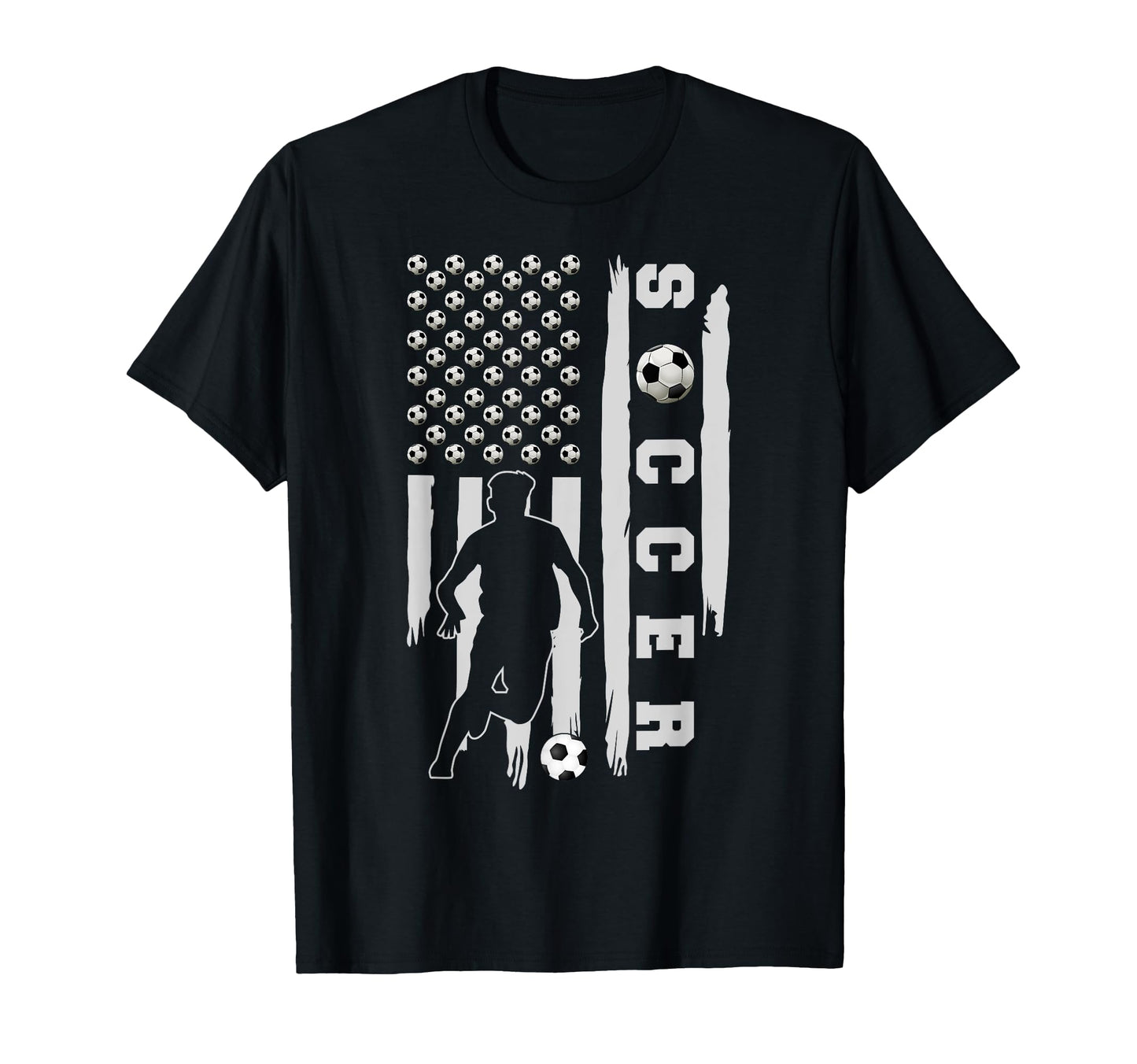 Usa Flag Football Player Soccer Fan T-Shirt - Casual Everyday Wear Unisex - T-Shirt, Sweatshirt, Hoodie