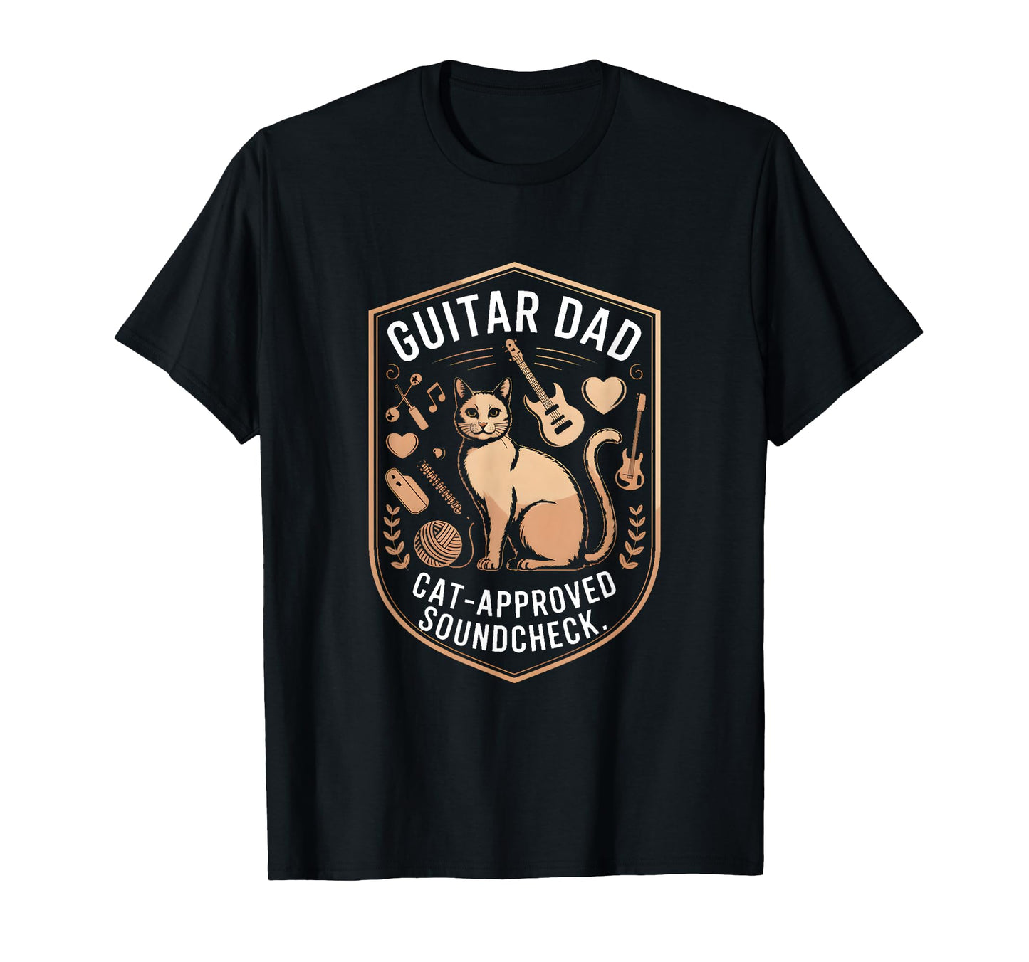 Funny Guitar Dad Cat Approved T-Shirt - Novelty Apparel Men Women - T-Shirt, Sweatshirt, Hoodie