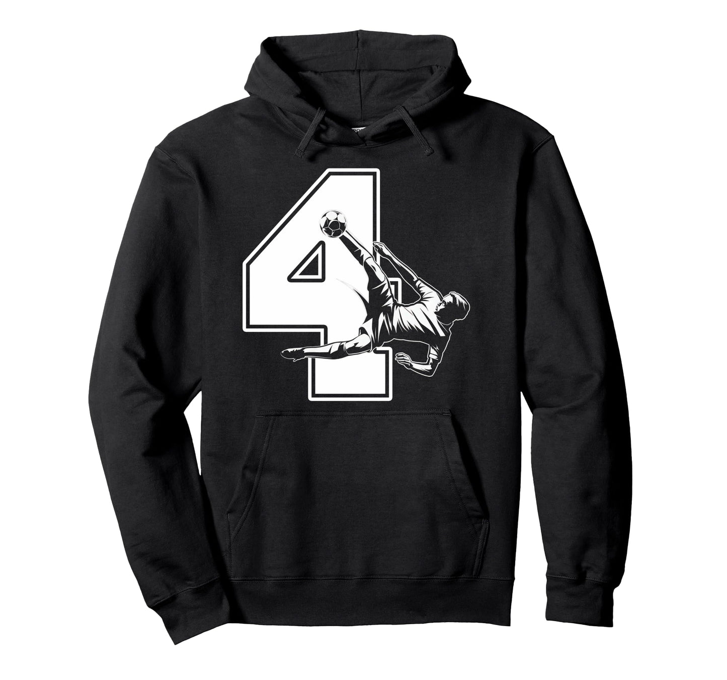 4 Soccer Birthday Gift Soccer Fan Sports Hoodie - Trendy Graphic Unisex - T-Shirt, Sweatshirt, Hoodie