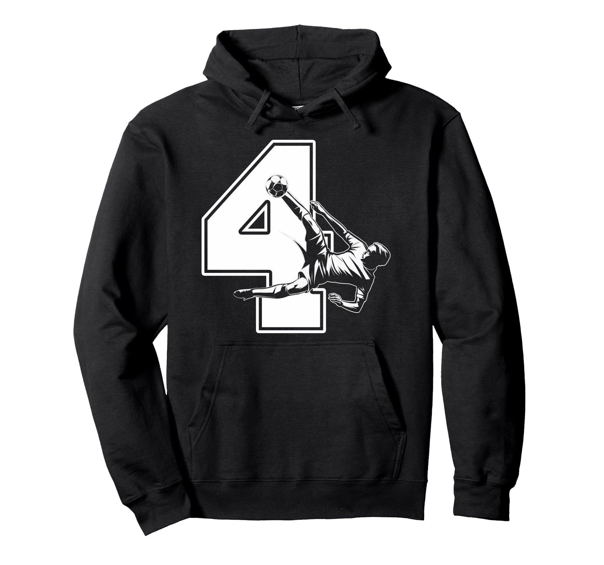 4 Soccer Birthday Gift Soccer Fan Sports Hoodie - Trendy Graphic Unisex - T-Shirt, Sweatshirt, Hoodie