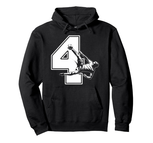 4 Soccer Birthday Gift Soccer Fan Sports Hoodie - Trendy Graphic Unisex - T-Shirt, Sweatshirt, Hoodie