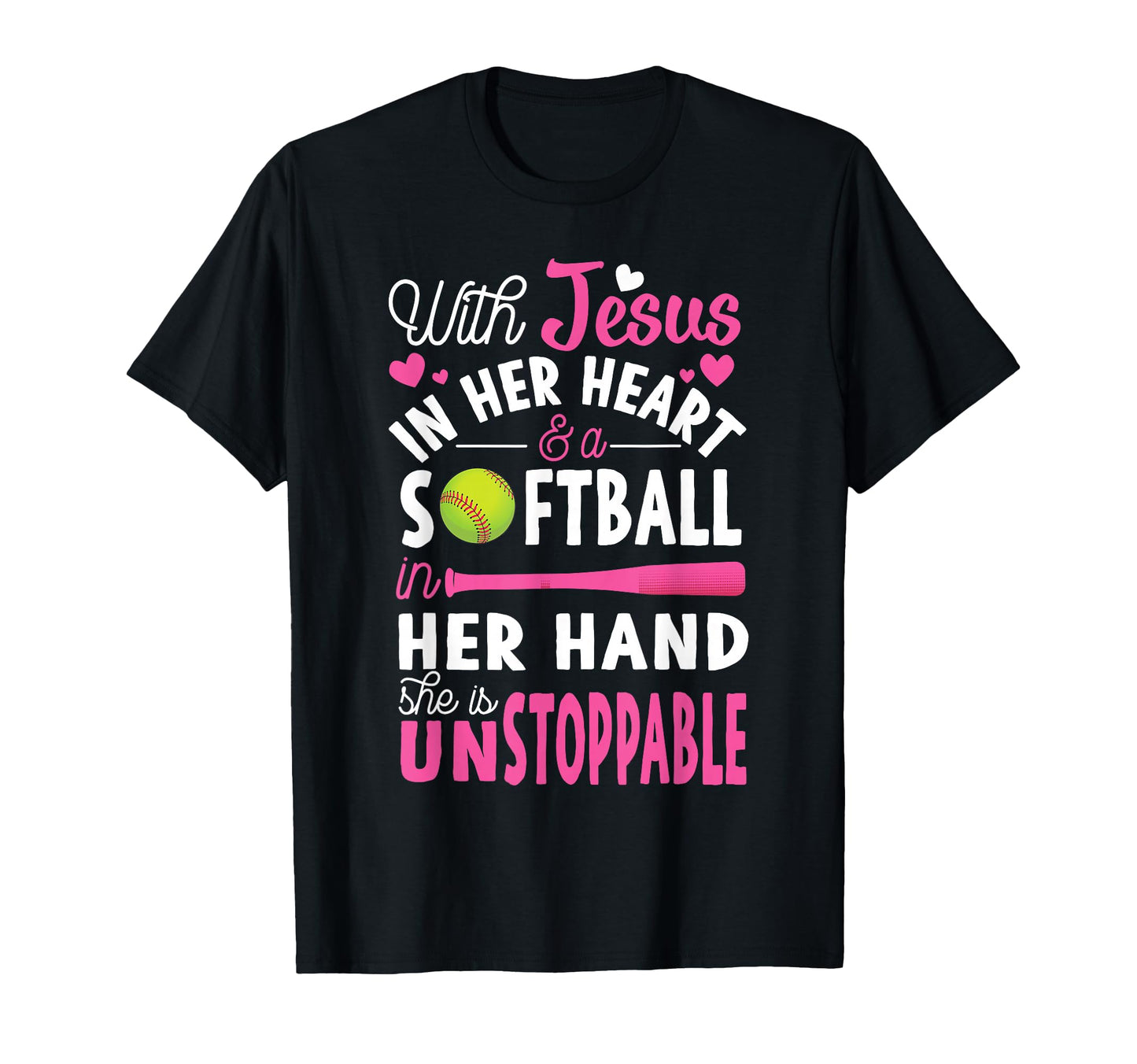 Jesus Her Heart Softball Hand Funny T-Shirt - Streetwear Style Men Women - T-Shirt, Sweatshirt, Hoodie