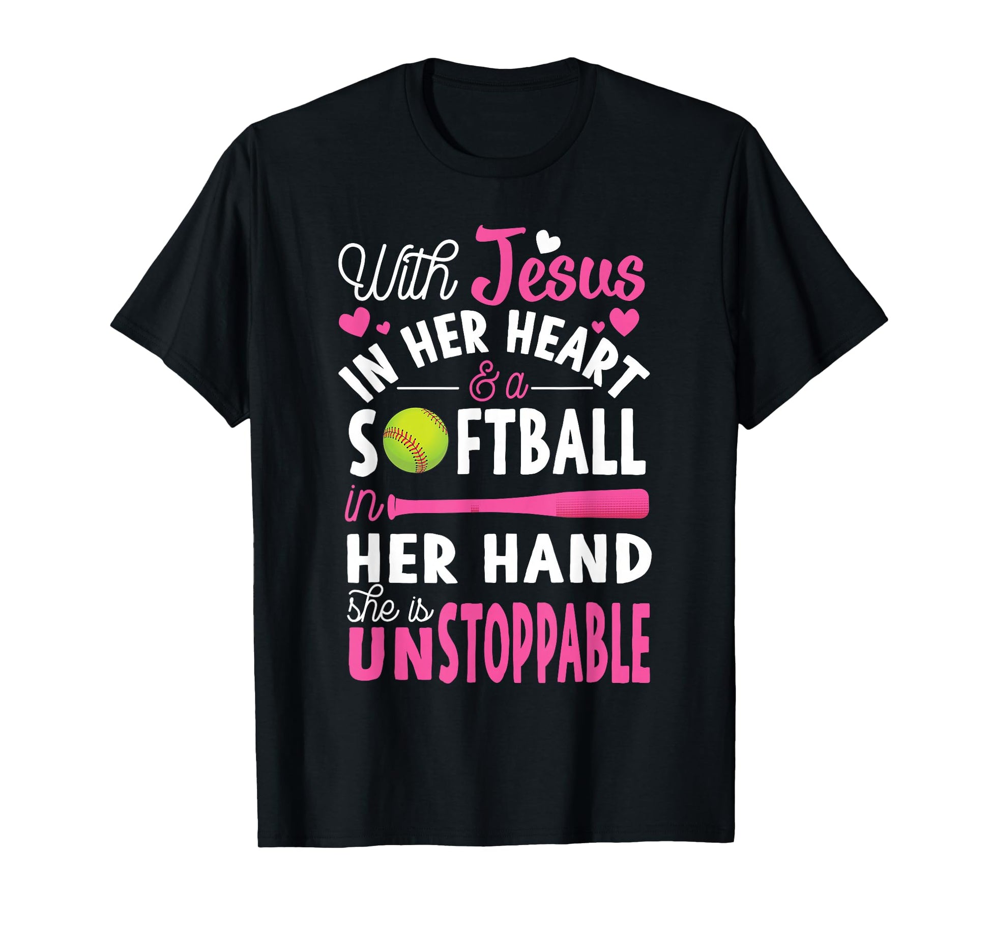 Jesus Her Heart Softball Hand Funny T-Shirt - Streetwear Style Men Women - T-Shirt, Sweatshirt, Hoodie