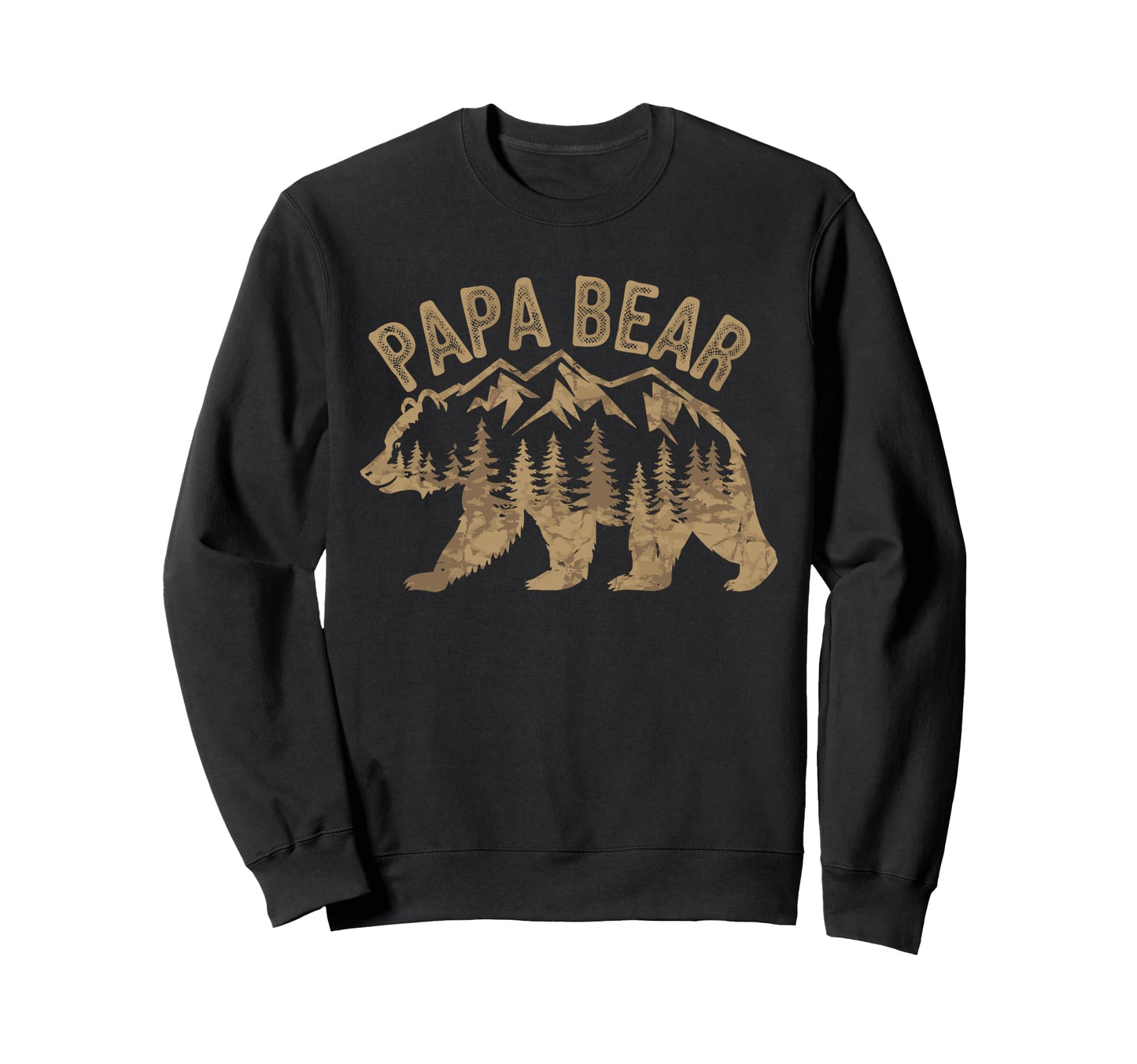 Rustic Papa Bear Wilderness Sweatshirt - Casual Everyday Wear Unisex - T-Shirt, Sweatshirt, Hoodie