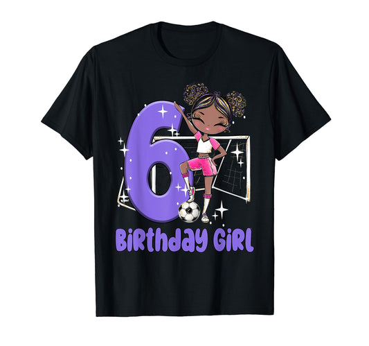 6Th Birthday Black Soccer Ball Net T-Shirt - Unique Graphic for Adults - T-Shirt, Sweatshirt, Hoodie