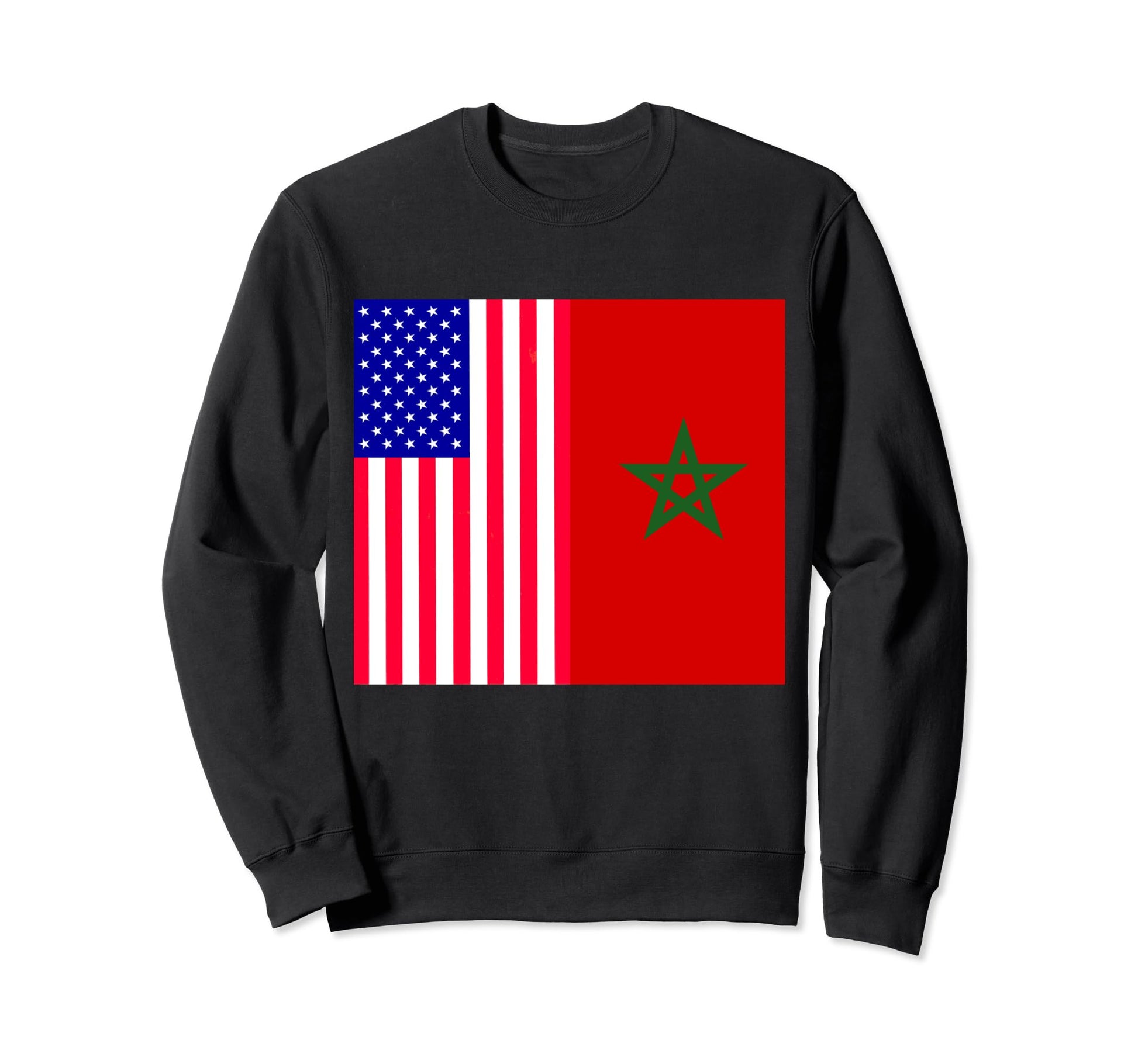 Moorish American Morocco Flag Sweatshirt - Aesthetic Graphic Men Women - T-Shirt, Sweatshirt, Hoodie