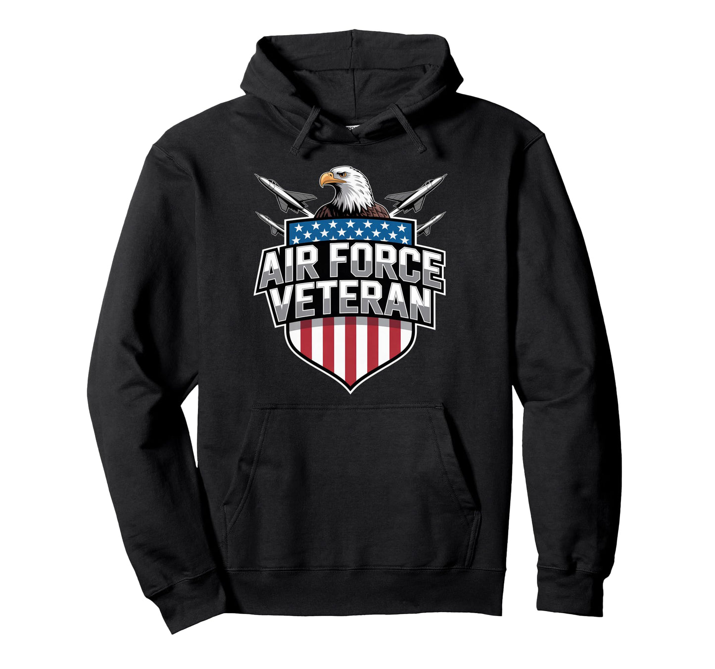 Air Force Veteran Us American Flag Hoodie - Casual Everyday Wear Men Women - T-Shirt, Sweatshirt, Hoodie