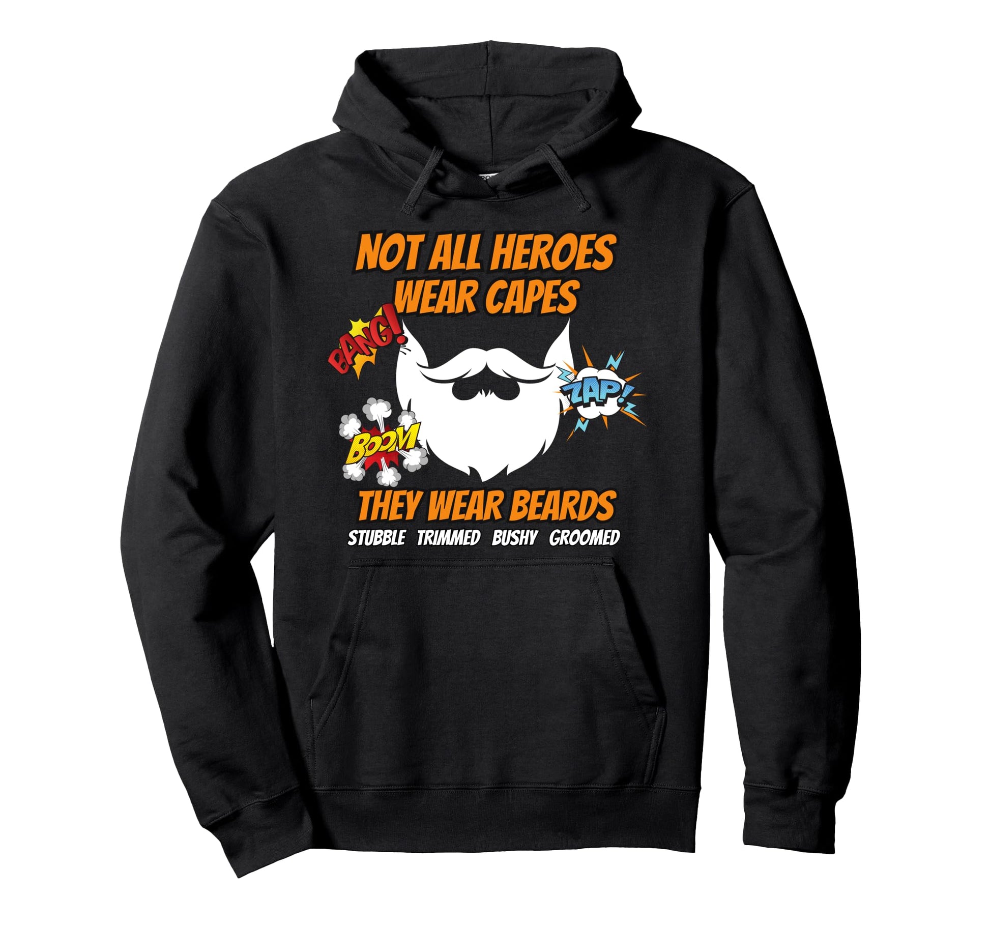 Bearded Dad Funny Beard Facts Chubby Hoodie - Minimalist Print for Adults - T-Shirt, Sweatshirt, Hoodie