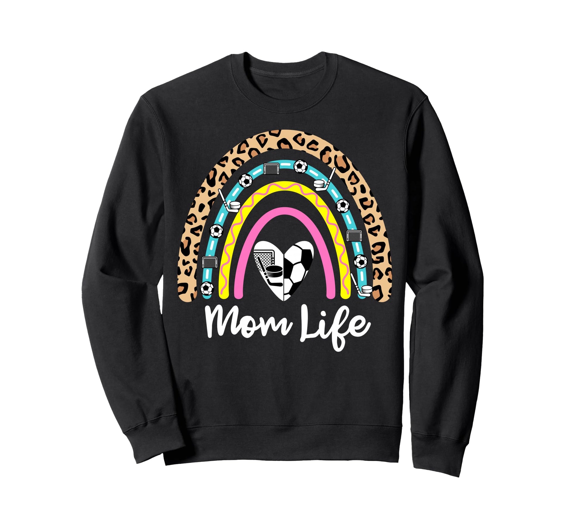 Soccer Hockey Mom Boho Rainbow Sweatshirt - Streetwear Style for Adults - T-Shirt, Sweatshirt, Hoodie