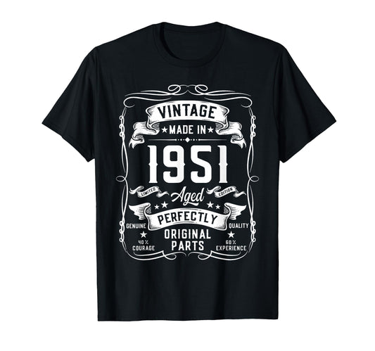 1951 75Yr 75Th Birthday Gifts 75 Years T-Shirt - Trendy Graphic Men Women - T-Shirt, Sweatshirt, Hoodie