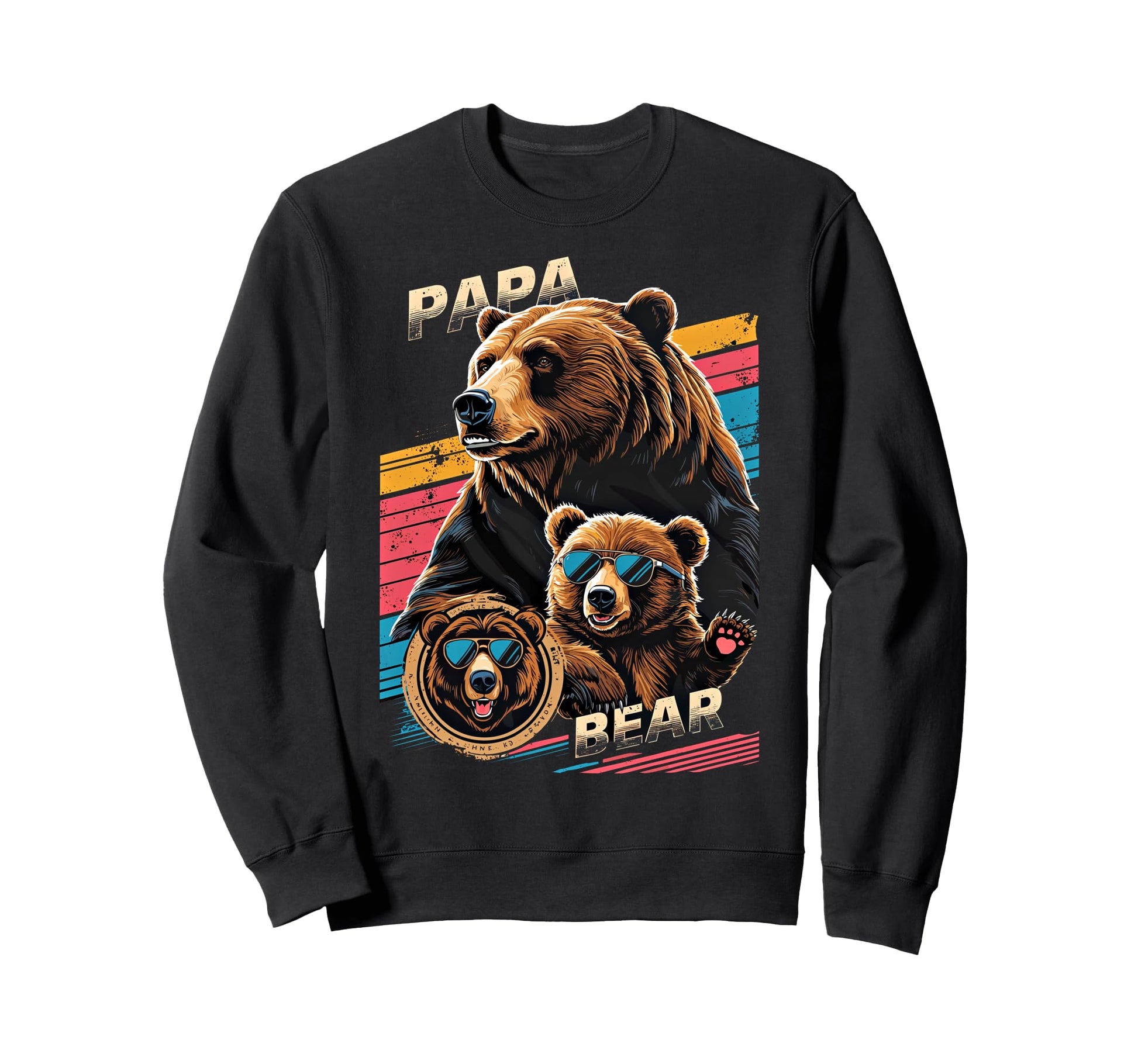 Papa Bear Husband Father Family Sweatshirt - Unique Graphic for Adults - T-Shirt, Sweatshirt, Hoodie