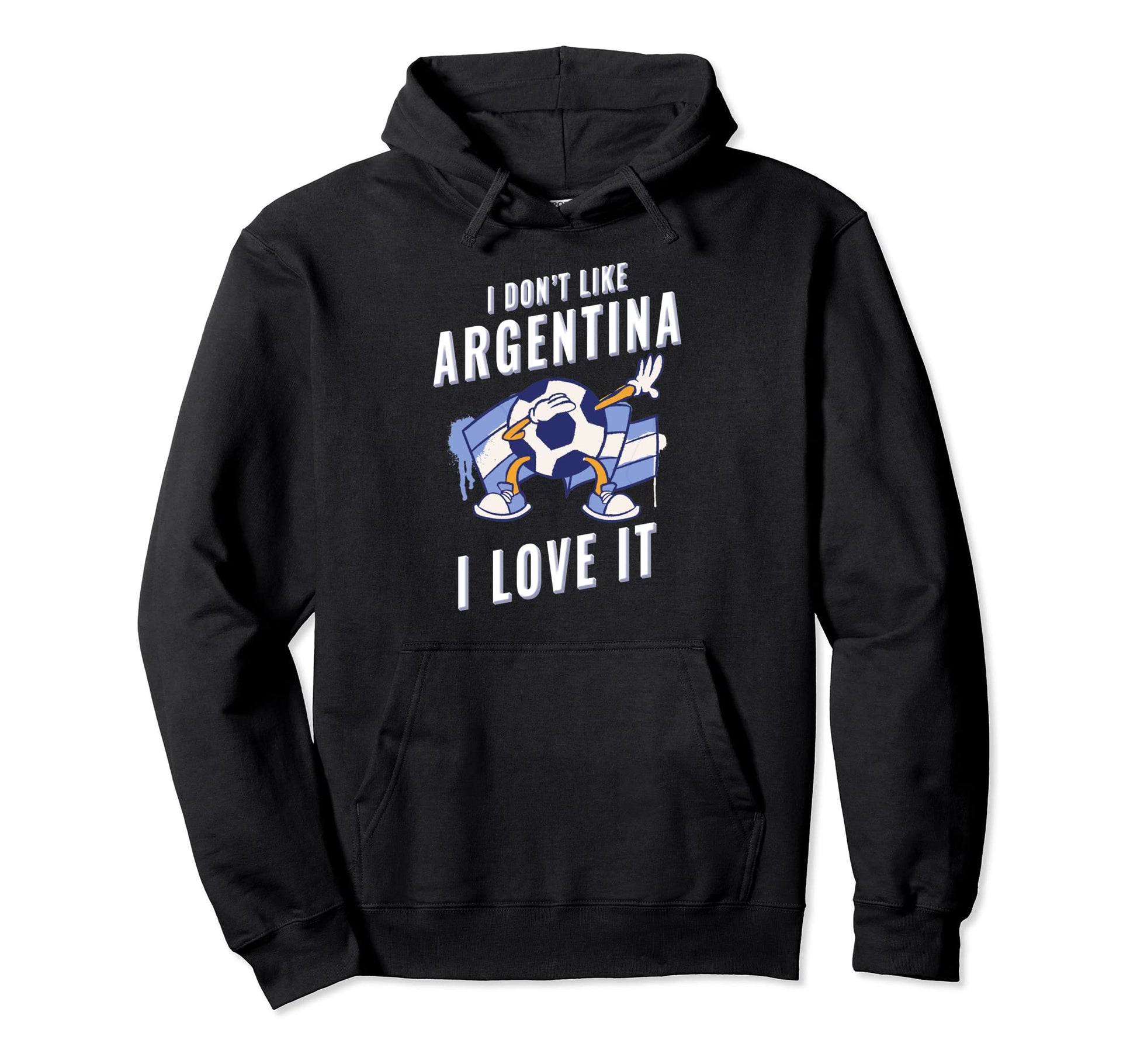 Argentina Soccer Supporters Fun Flag Hoodie - Unique Graphic for Adults - T-Shirt, Sweatshirt, Hoodie