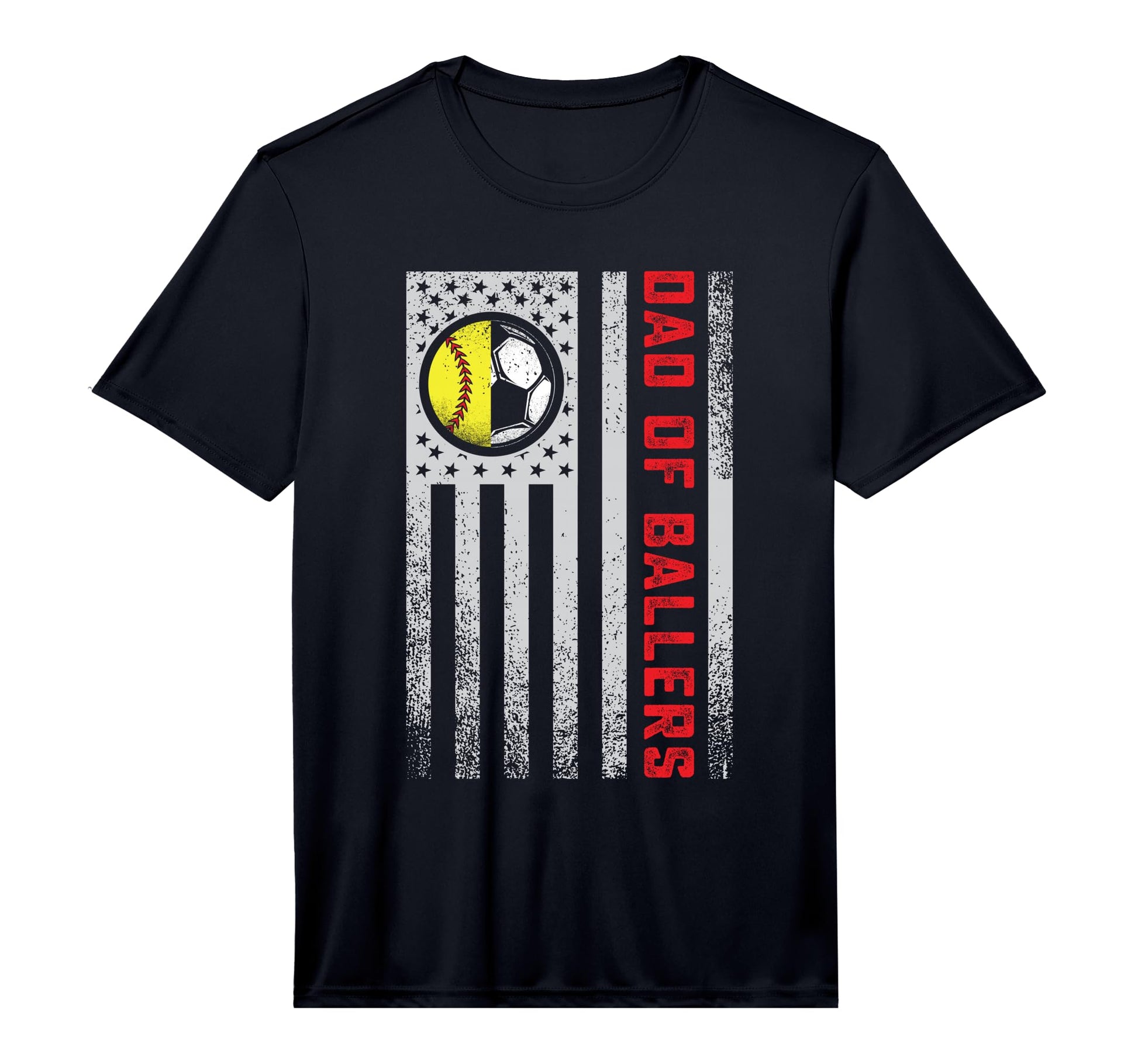 Mens American Flag Dad Ballers Soccer T-Shirt - Fun Novelty Design Unisex - T-Shirt, Sweatshirt, Hoodie