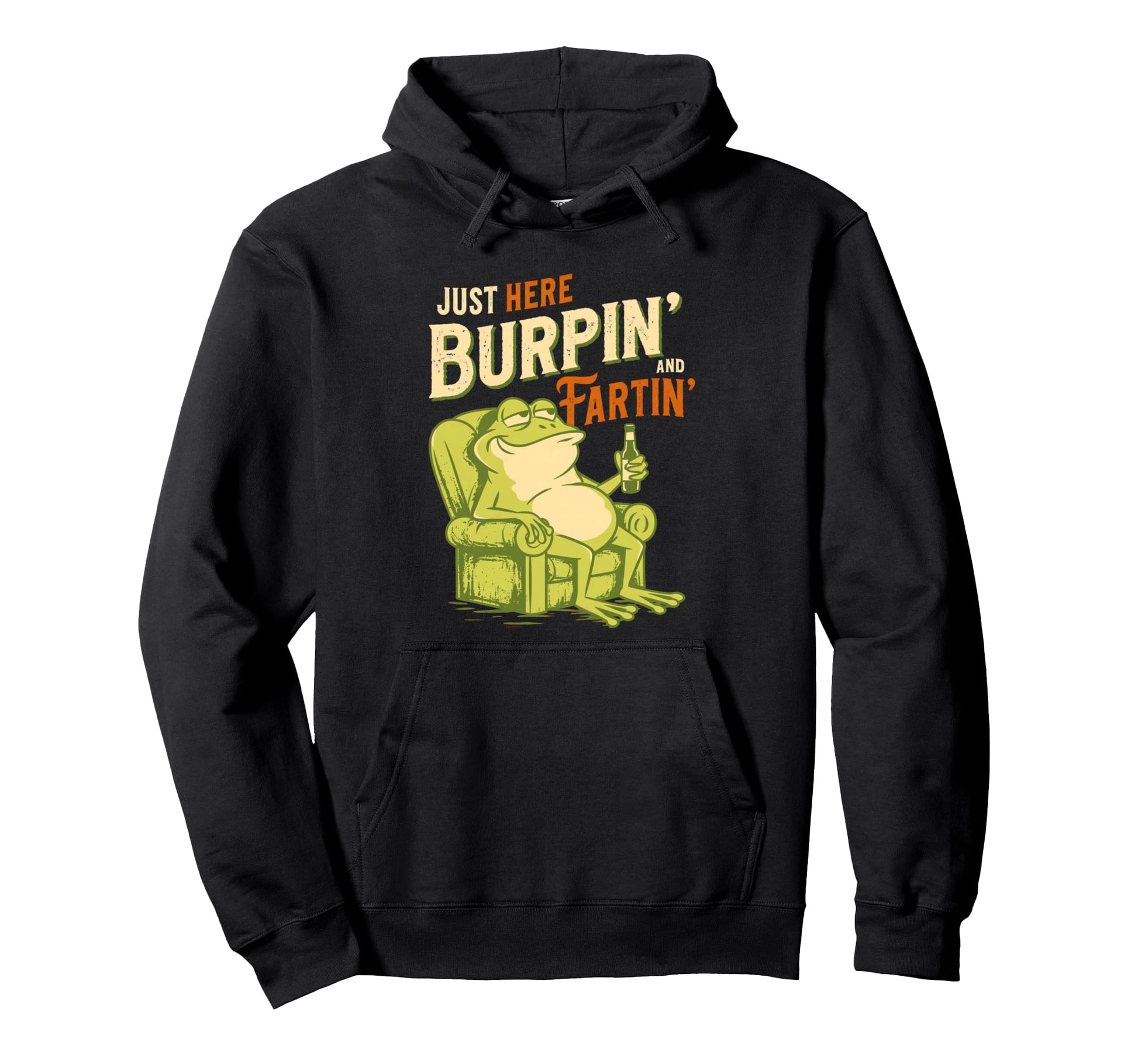Dads Frog Just Here Burping Farting Funny Hoodie - Graphic Print Men Women - T-Shirt, Sweatshirt, Hoodie