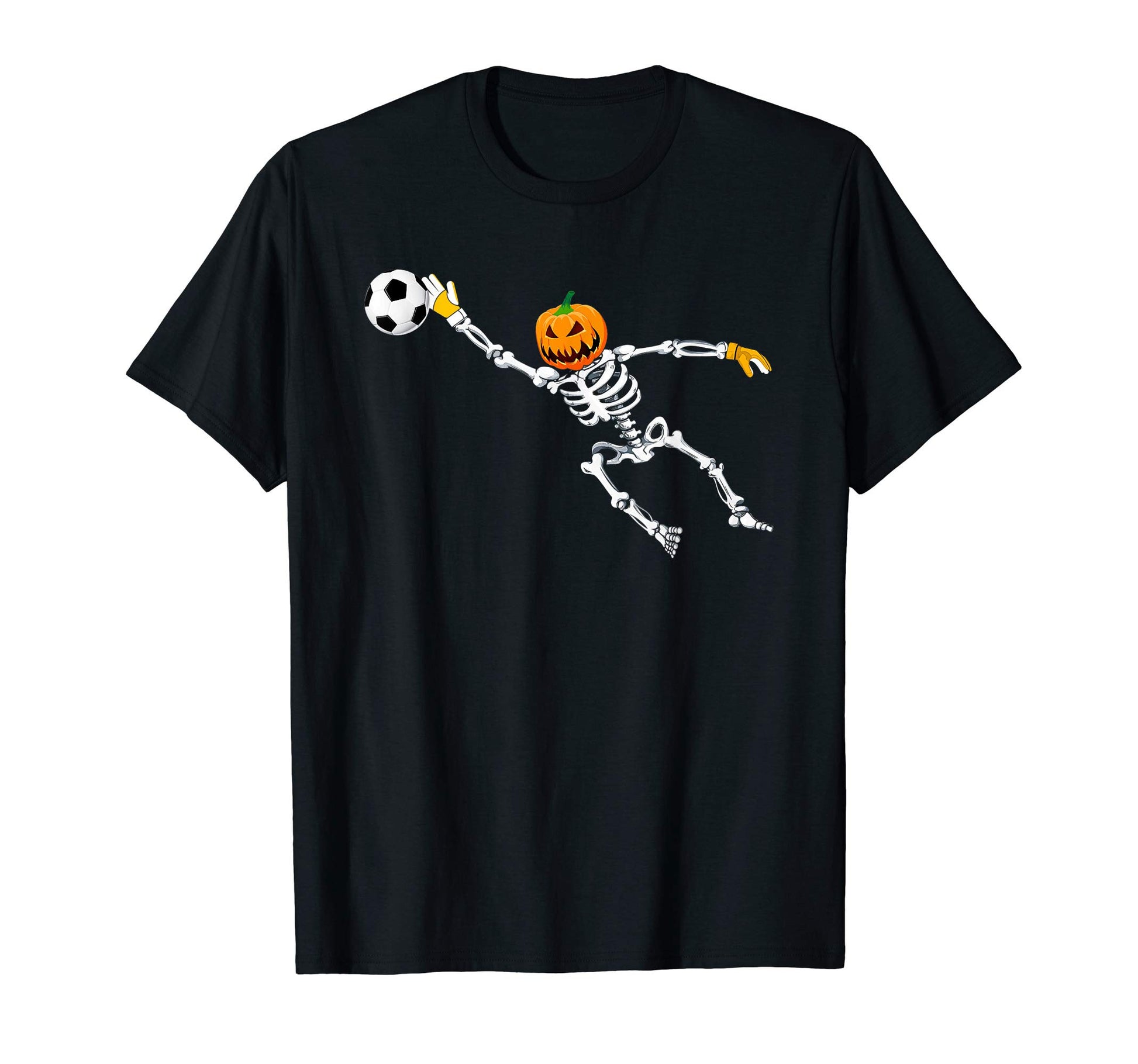 Skeleton Soccer Goalkeeper Halloween T-Shirt - Aesthetic Graphic Men Women - T-Shirt, Sweatshirt, Hoodie