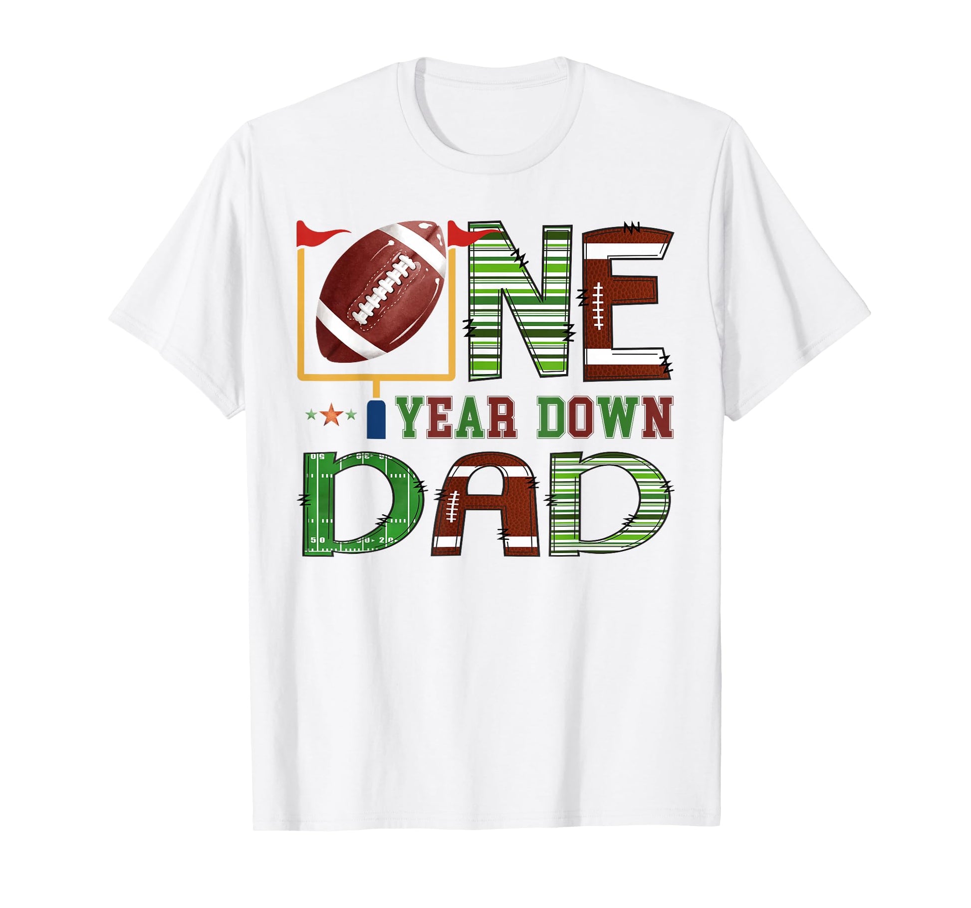 Dad Birthday Football 1 Year Old Bday T-Shirt - Custom Art Print Men Women - T-Shirt, Sweatshirt, Hoodie