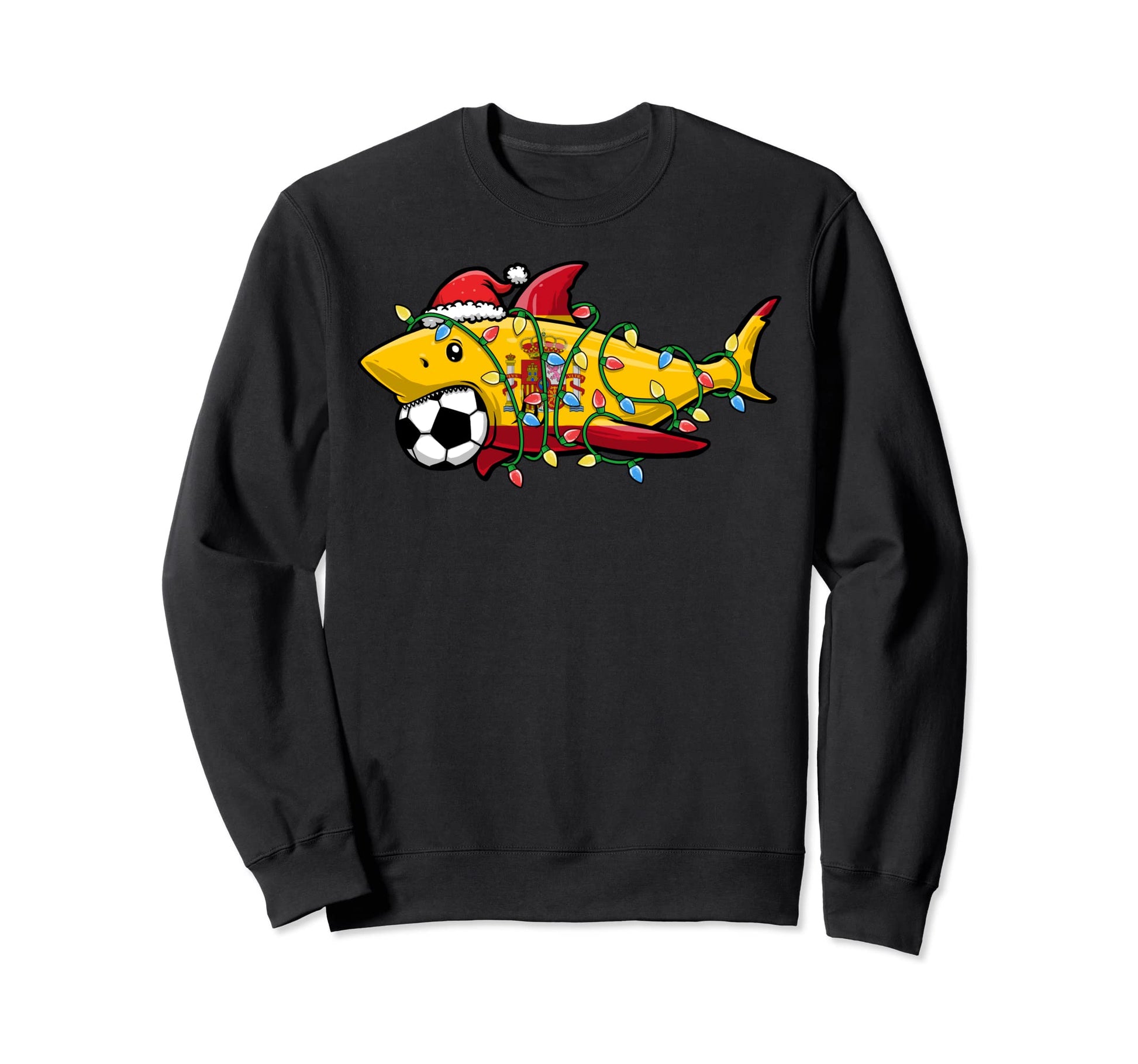 Santa Shark Soccer Football Sweatshirt - Casual Everyday Wear for Adults - T-Shirt, Sweatshirt, Hoodie