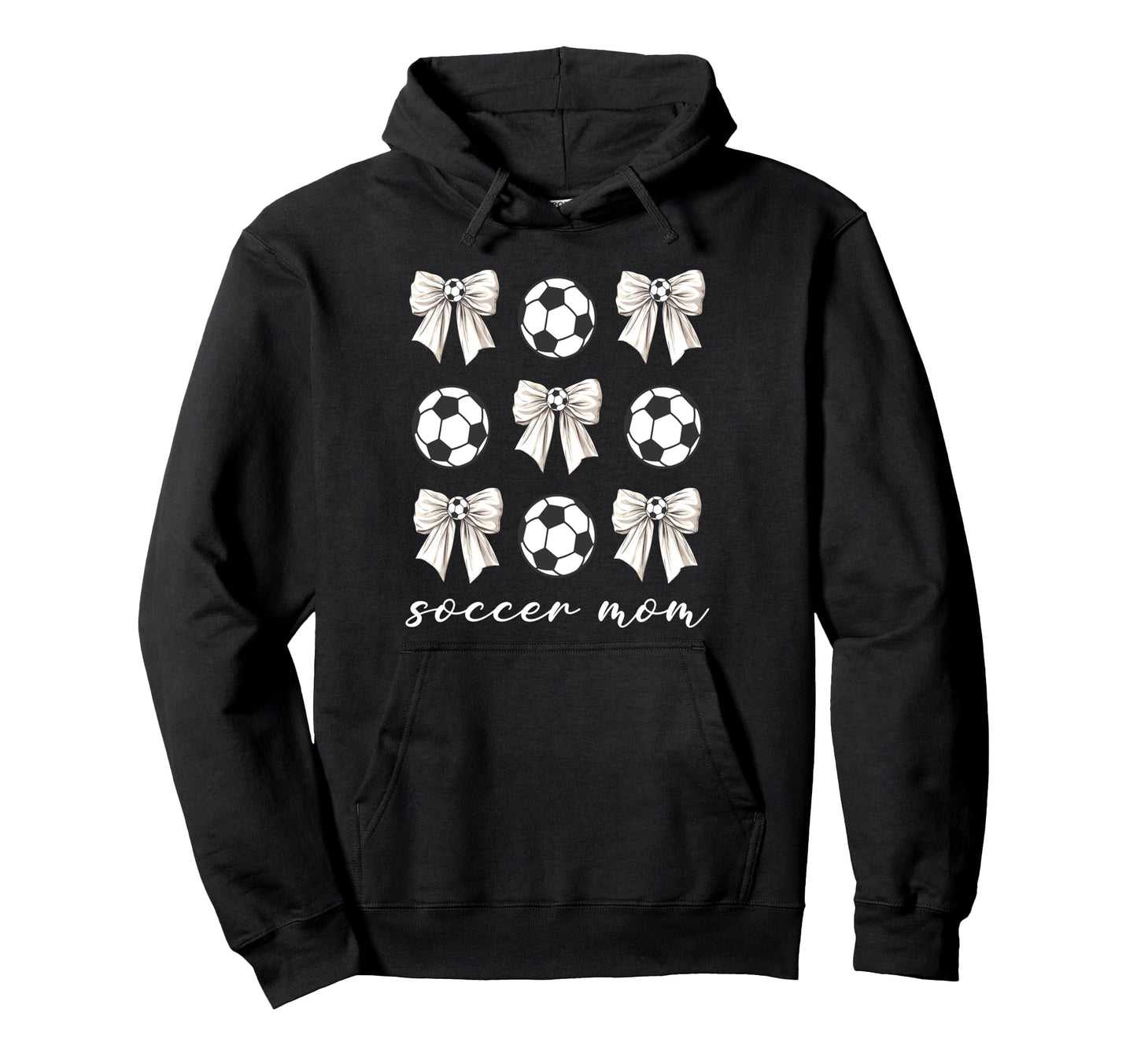 Soccer Mom Coquette Bow Soccer Hoodie - Casual Everyday Wear Men Women - T-Shirt, Sweatshirt, Hoodie