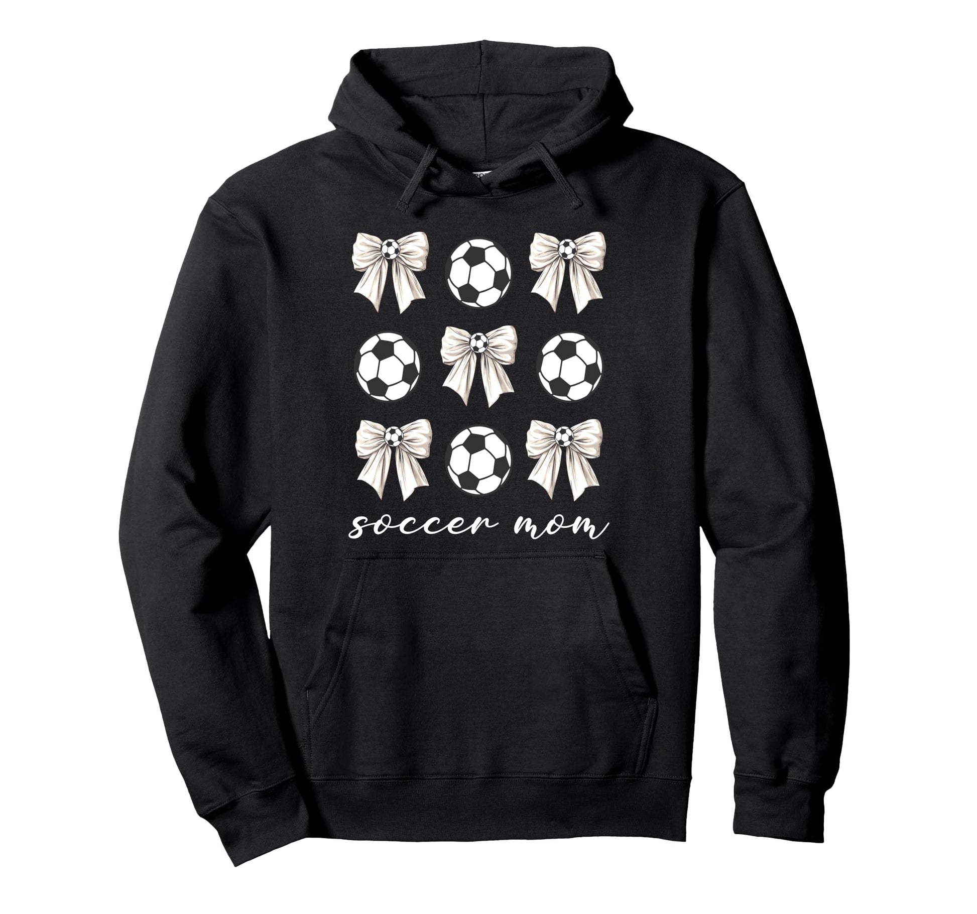 Soccer Mom Coquette Bow Soccer Hoodie - Casual Everyday Wear Men Women - T-Shirt, Sweatshirt, Hoodie