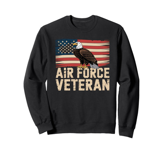 Air Force Veteran Us American Flag Sweatshirt - Minimalist Print Unisex - T-Shirt, Sweatshirt, Hoodie