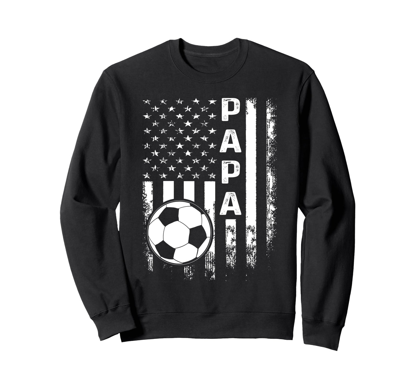 Soccer Papa America Flag Sweatshirt - Unique Graphic for Adults - T-Shirt, Sweatshirt, Hoodie