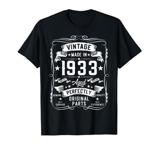 1933 92 Years Old Gifts 92Yr 92Nd T-Shirt - Fun Novelty Design Men Women - T-Shirt, Sweatshirt, Hoodie
