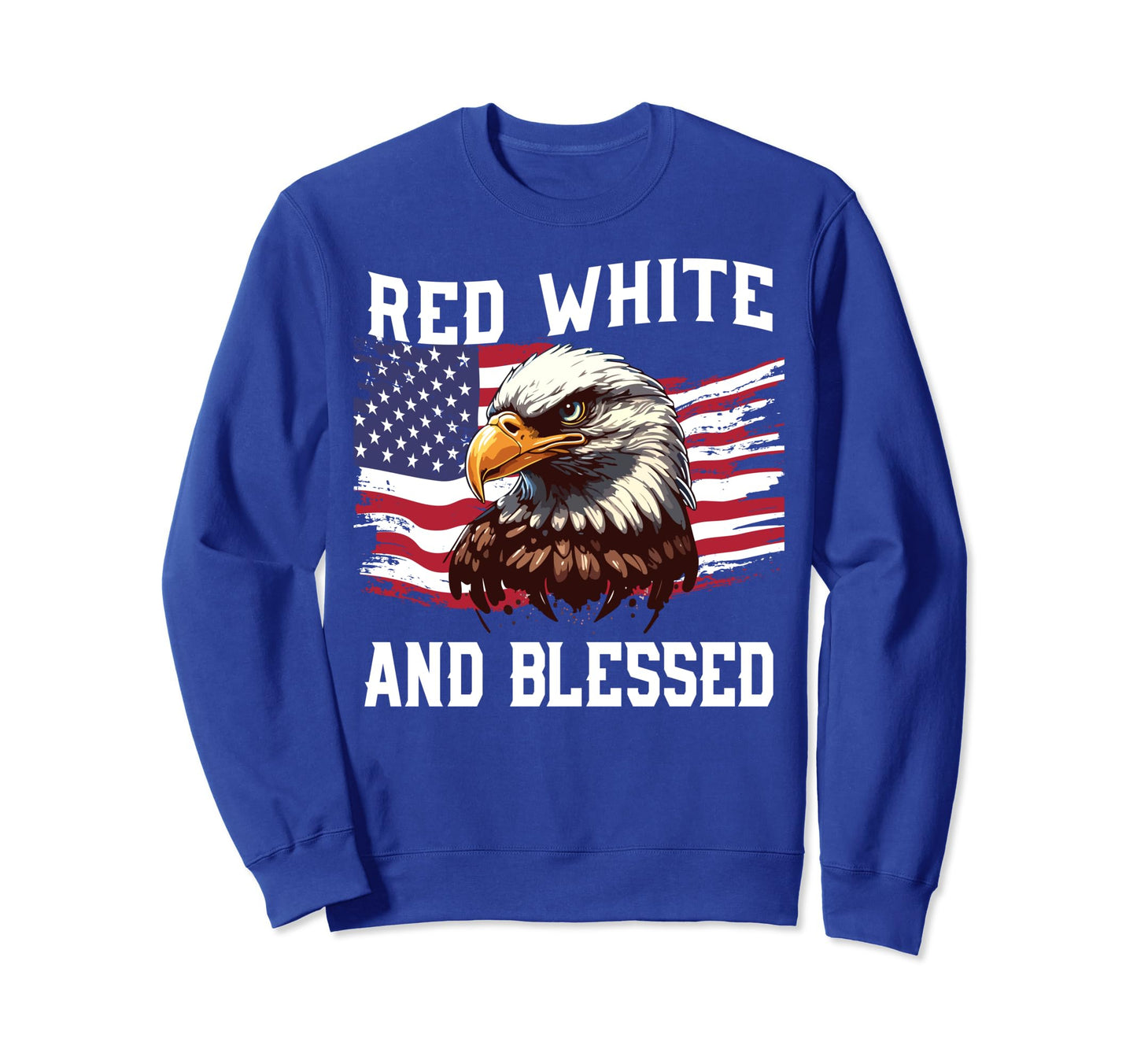Funny Red White And Blessed 4Th Sweatshirt - Casual Everyday Wear Unisex - T-Shirt, Sweatshirt, Hoodie