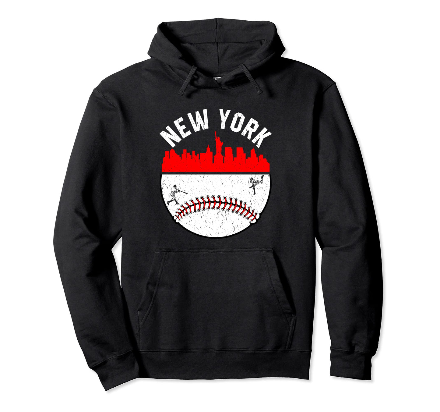 New York Cityscape Baseball Hoodie - Casual Everyday Wear for Adults - T-Shirt, Sweatshirt, Hoodie