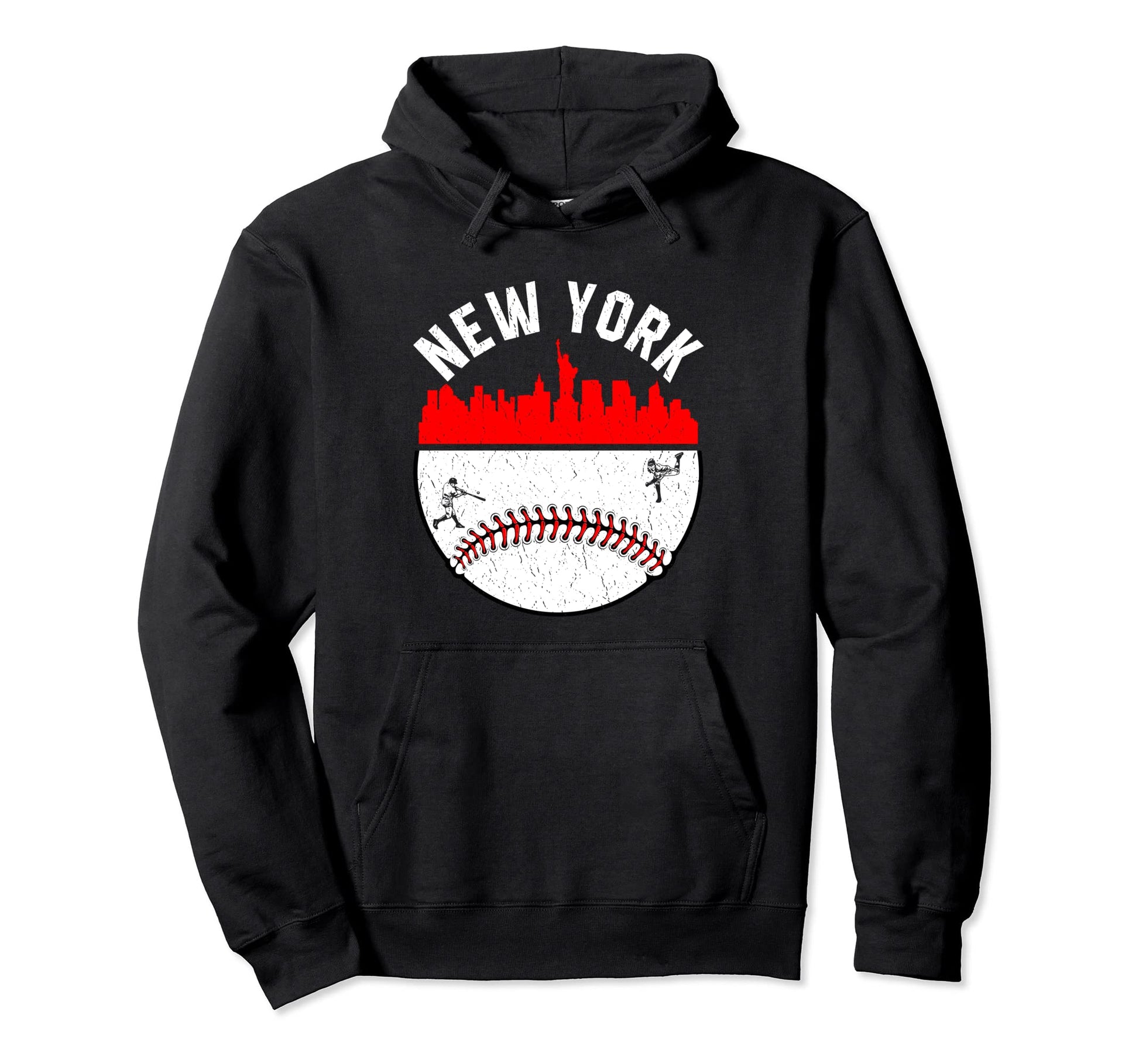 New York Cityscape Baseball Hoodie - Casual Everyday Wear for Adults - T-Shirt, Sweatshirt, Hoodie