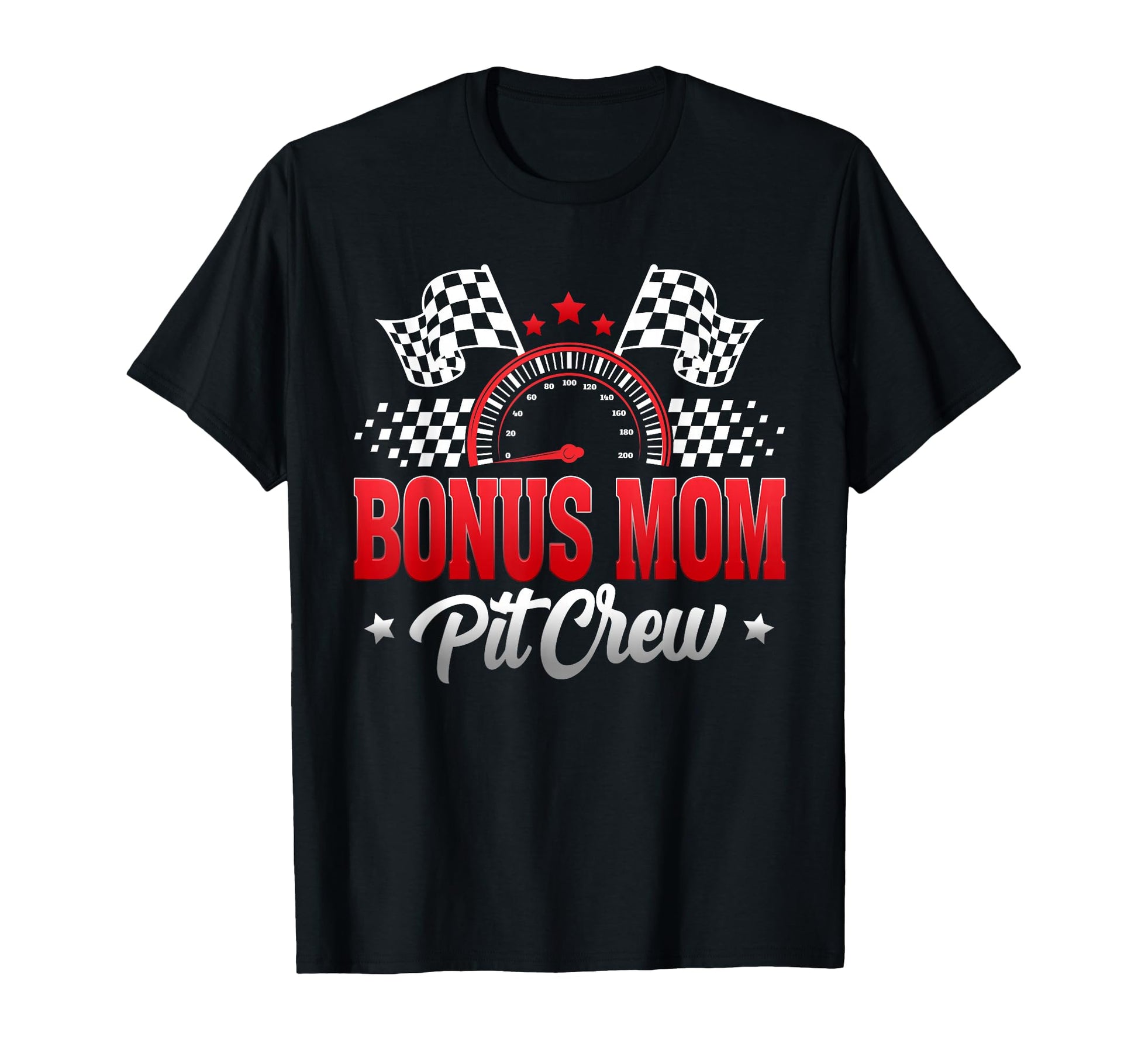 Bonus Mom Pit Crew Race Car Birthday T-Shirt - Graphic Print for Adults - T-Shirt, Sweatshirt, Hoodie
