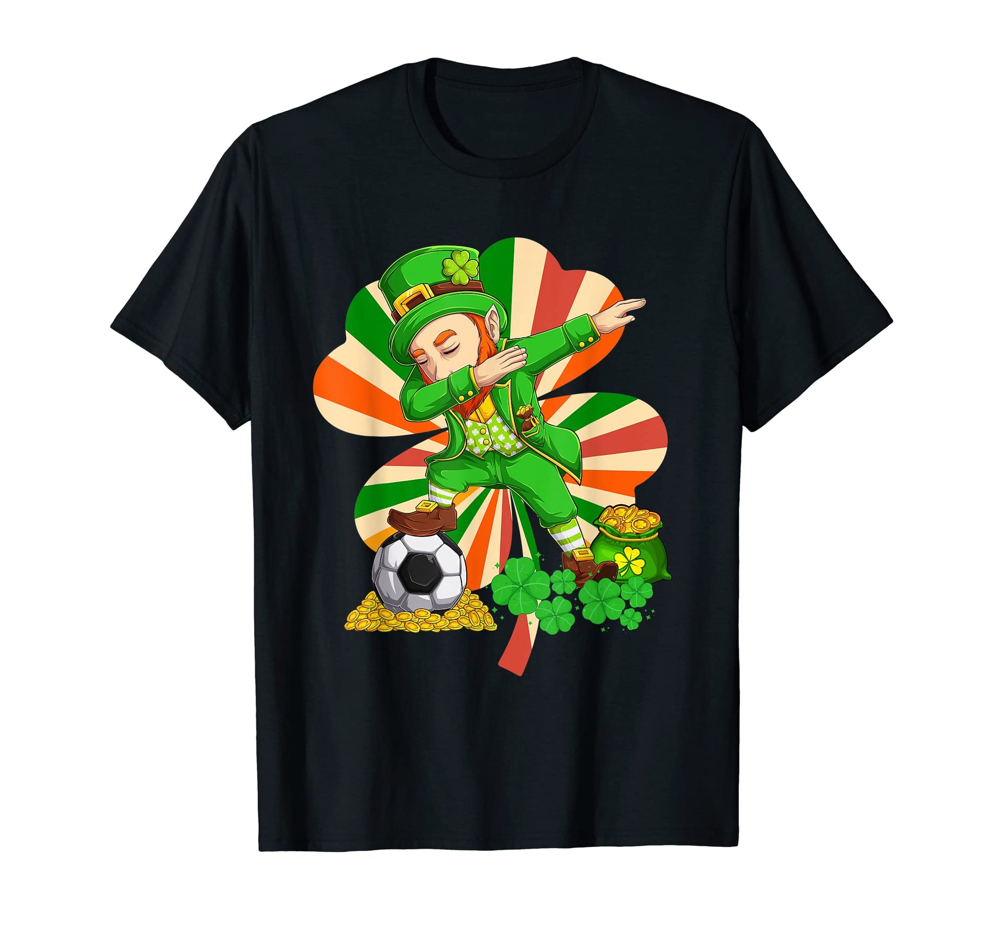 Dabbing St Patricks Day Playing Soccer T-Shirt - Trendy Graphic Men Women - T-Shirt, Sweatshirt, Hoodie