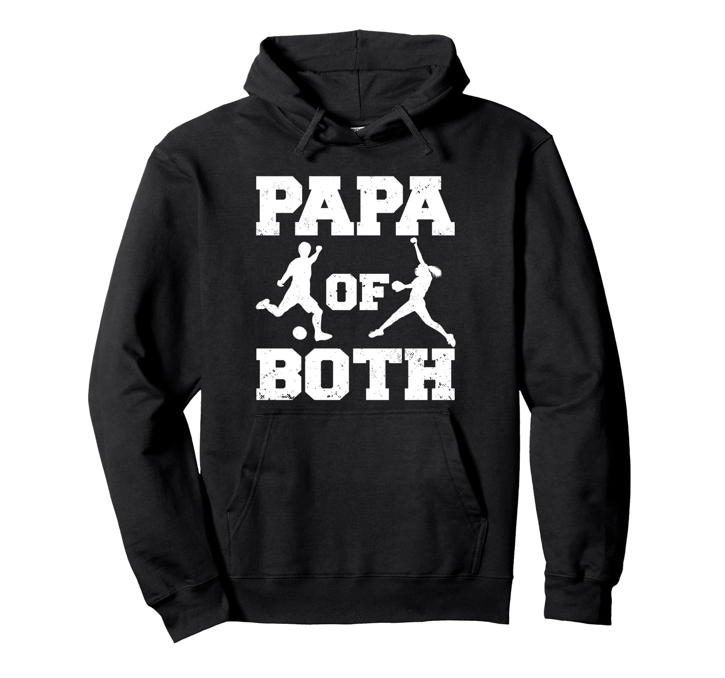 Papa Both Funny Soccer Softball Papa Hoodie - Minimalist Print Unisex - T-Shirt, Sweatshirt, Hoodie