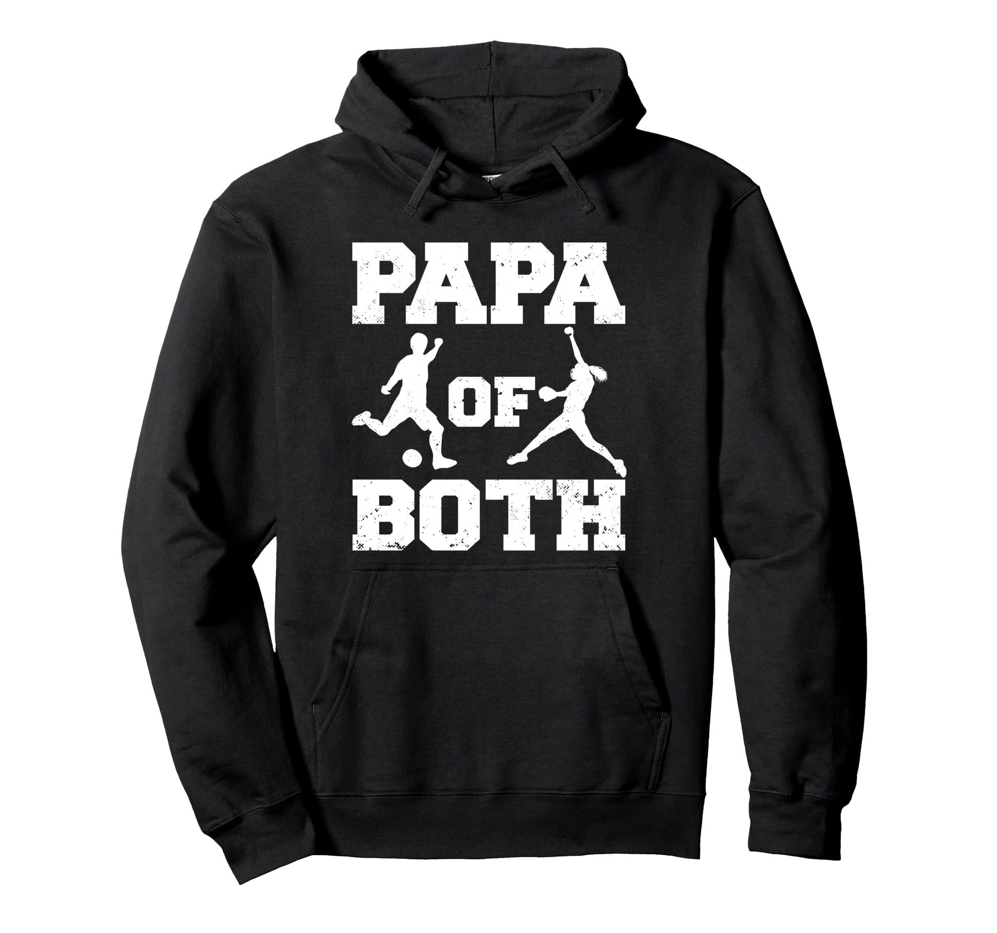 Papa Both Funny Soccer Softball Papa Hoodie - Minimalist Print Unisex - T-Shirt, Sweatshirt, Hoodie