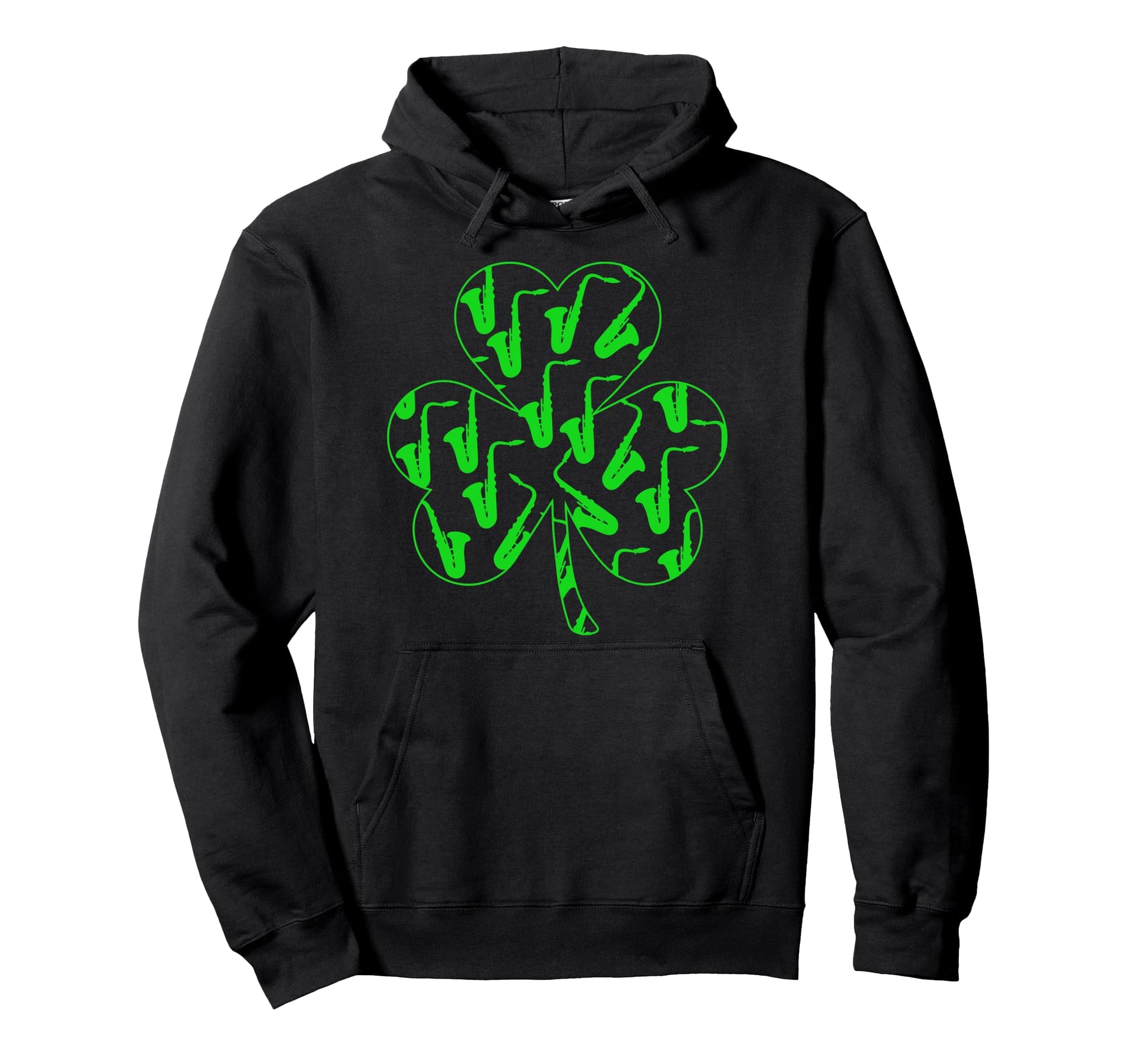 Saxophones Inside Shamrock St Patricks Hoodie - Trendy Graphic Men Women - T-Shirt, Sweatshirt, Hoodie
