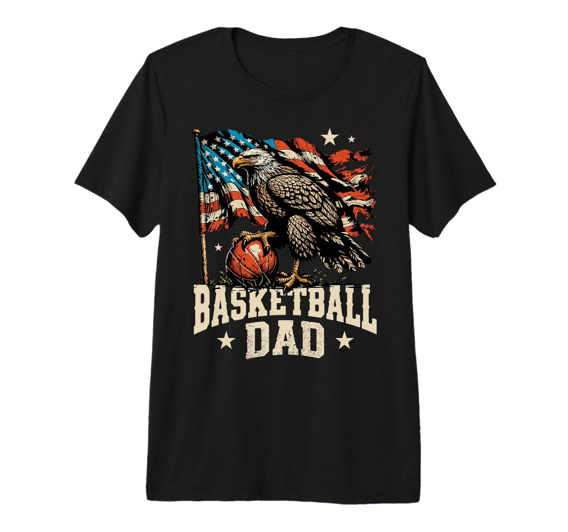 Mens Basketball American Flag T-Shirt - Custom Art Print Men Women - T-Shirt, Sweatshirt, Hoodie
