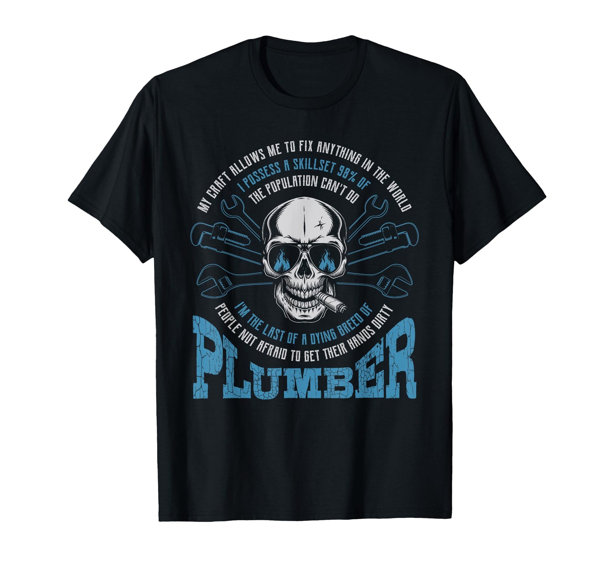 Plumbing Workers Skull Plumber T-Shirt - Aesthetic Graphic Unisex - T-Shirt, Sweatshirt, Hoodie