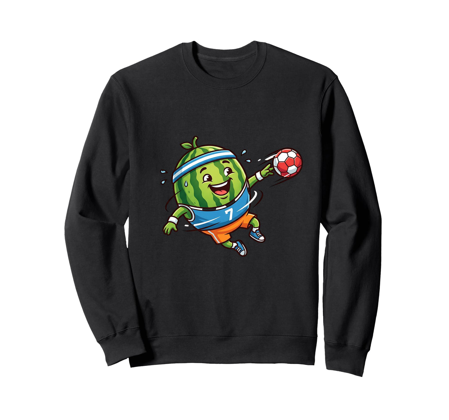 Watermelon Soccer Player Number 7 Sweatshirt - Custom Art Print for Adults - T-Shirt, Sweatshirt, Hoodie