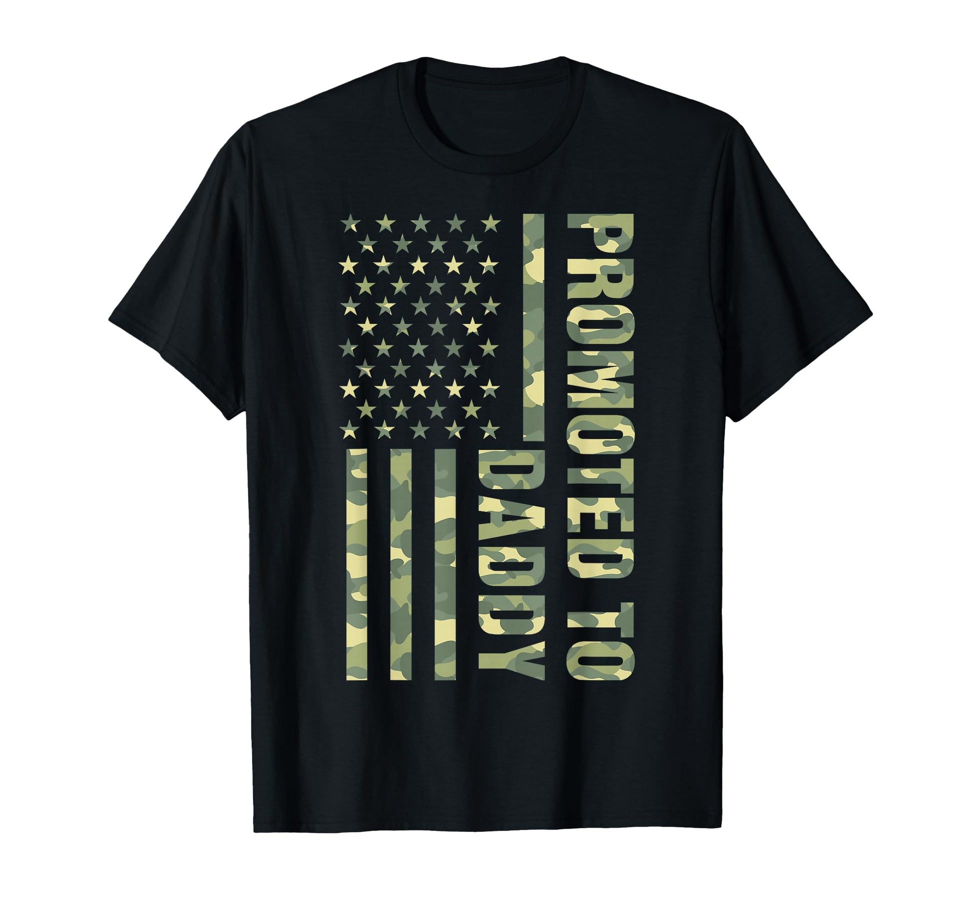 Promoted To Daddy American Flag T-Shirt - Fun Novelty Design for Adults - T-Shirt, Sweatshirt, Hoodie