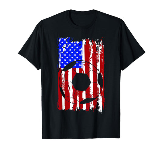 American Flag Futsal Soccer T-Shirt - Novelty Apparel for Adults - T-Shirt, Sweatshirt, Hoodie