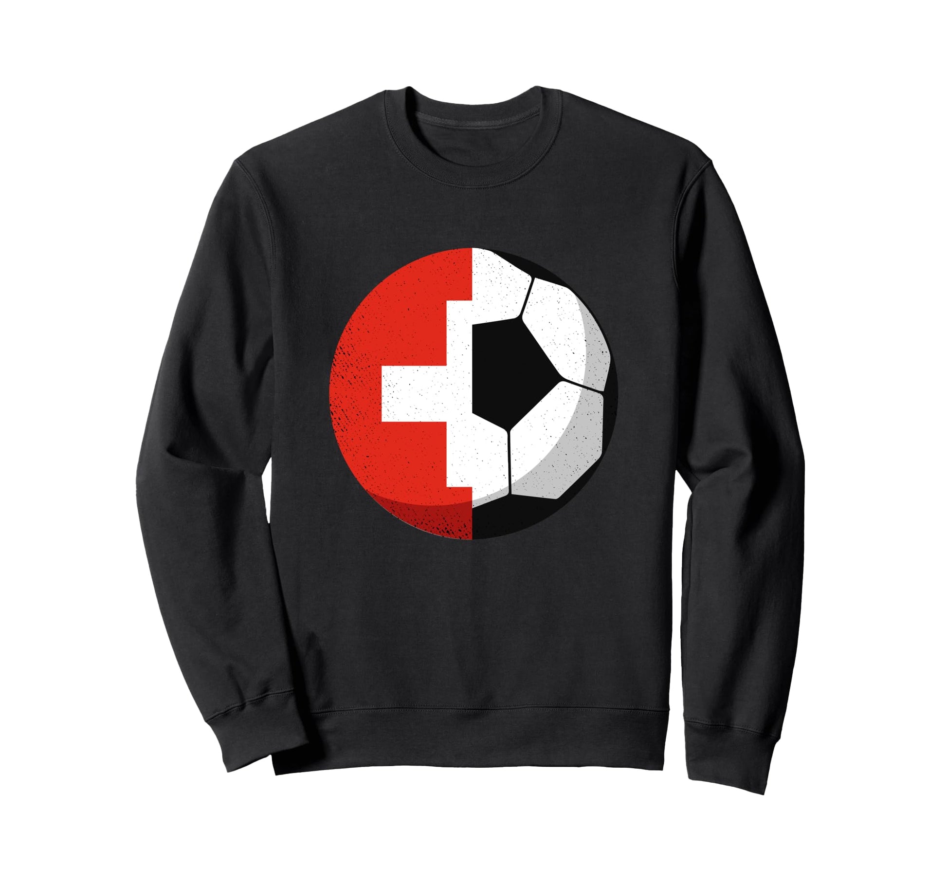 Half Switzerland Flag Half Football Sweatshirt - Graphic Print Men Women - T-Shirt, Sweatshirt, Hoodie